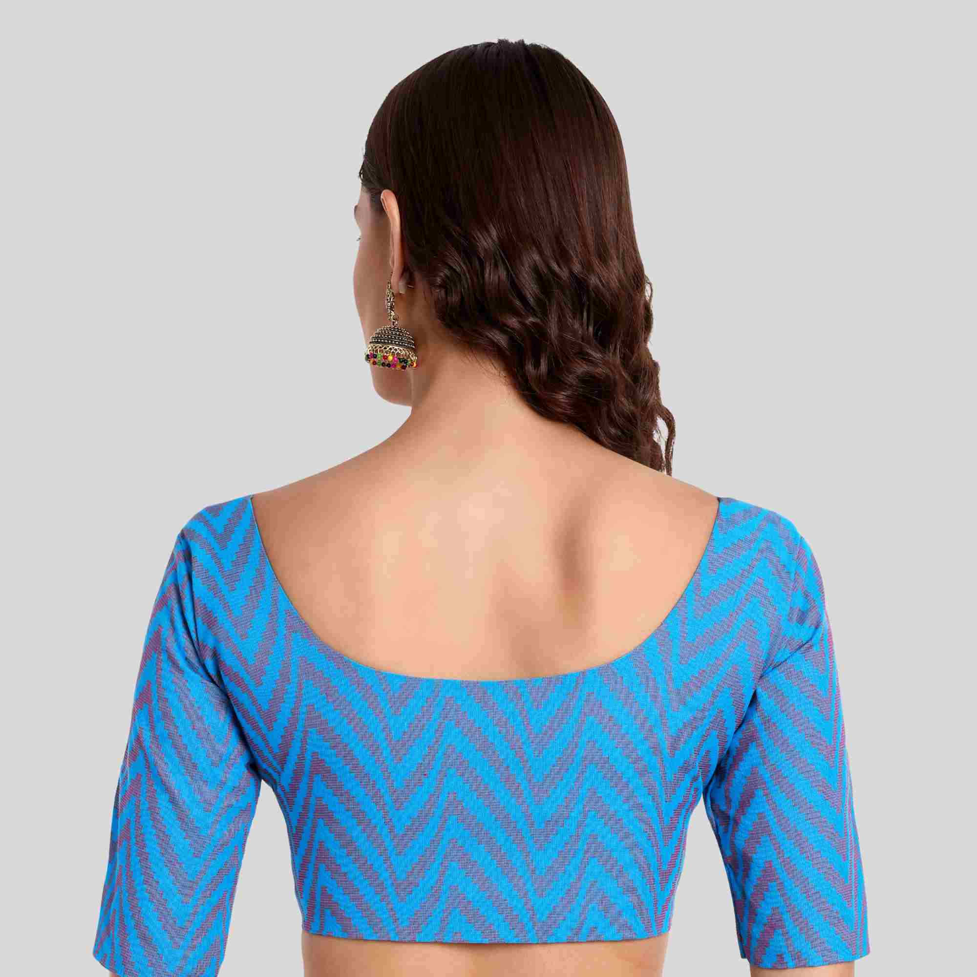 Blue design readymade blouse online