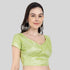 Green tissue readymade blouse with cap sleeve