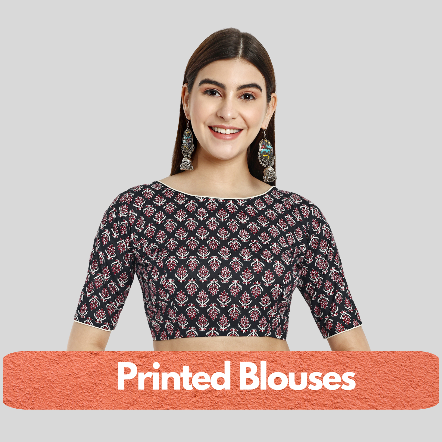 Printed Readymade blouse in Cotton and Polyester