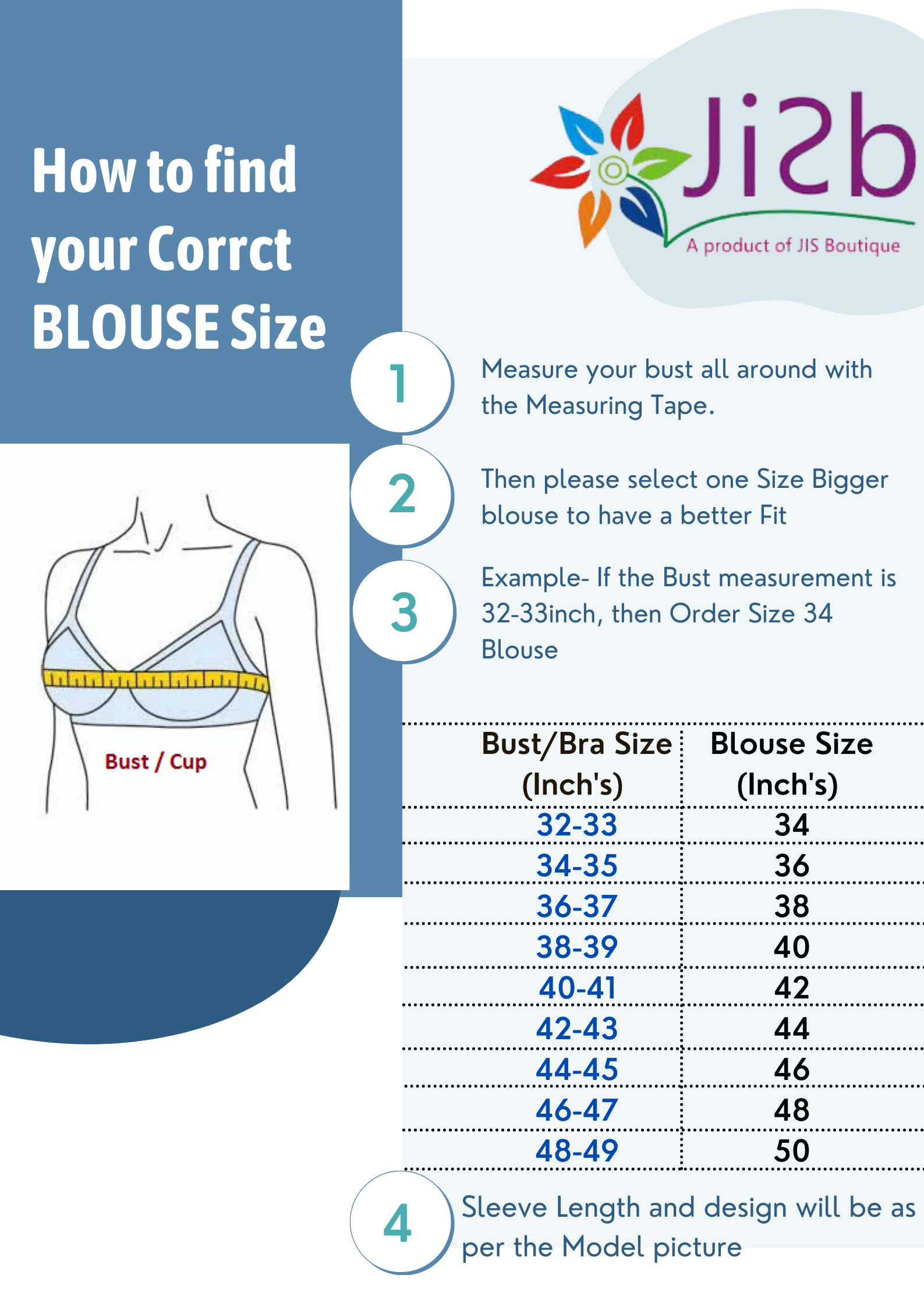 JISB blouse measurement