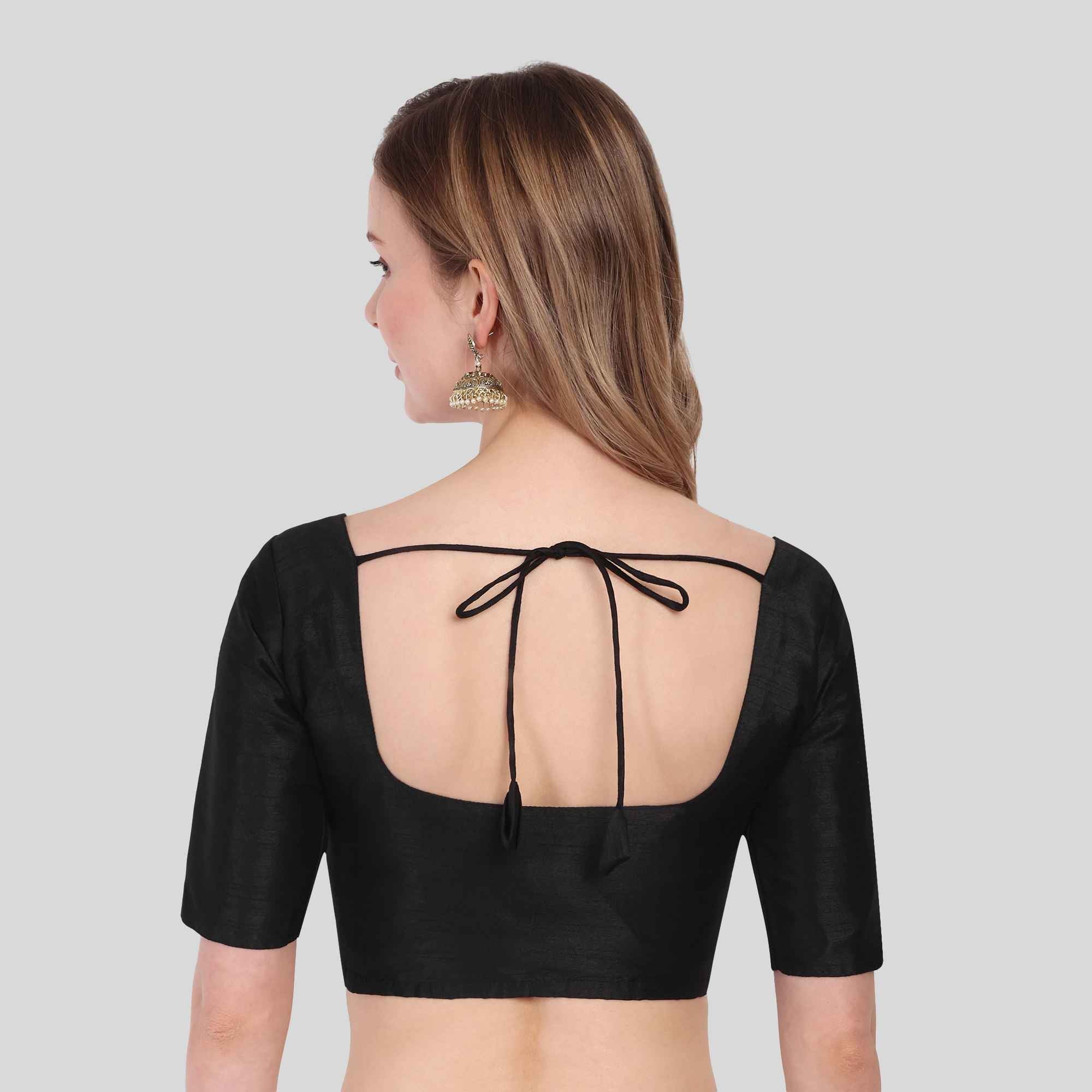 Dupion poly Silk Readymade Blouse Elbow Sleeves