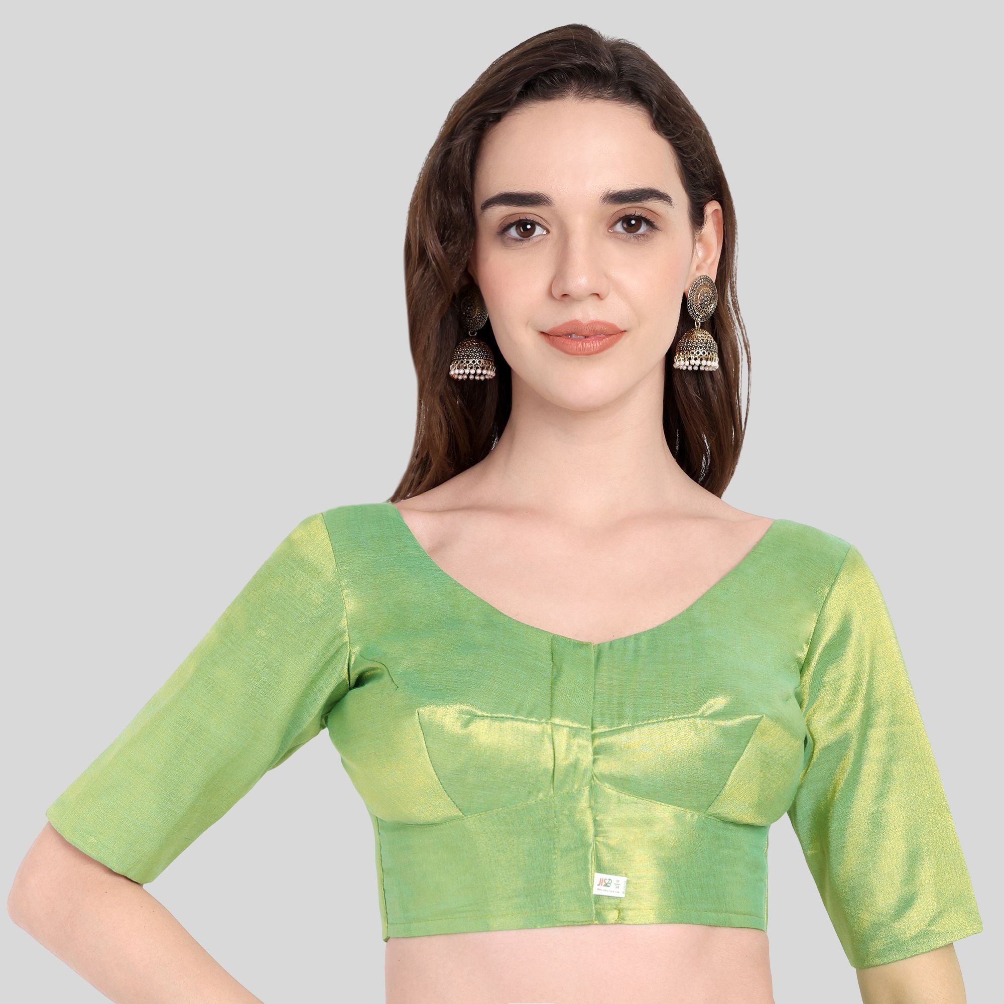 Tissue Readymade Blouse in Elbow Sleeve