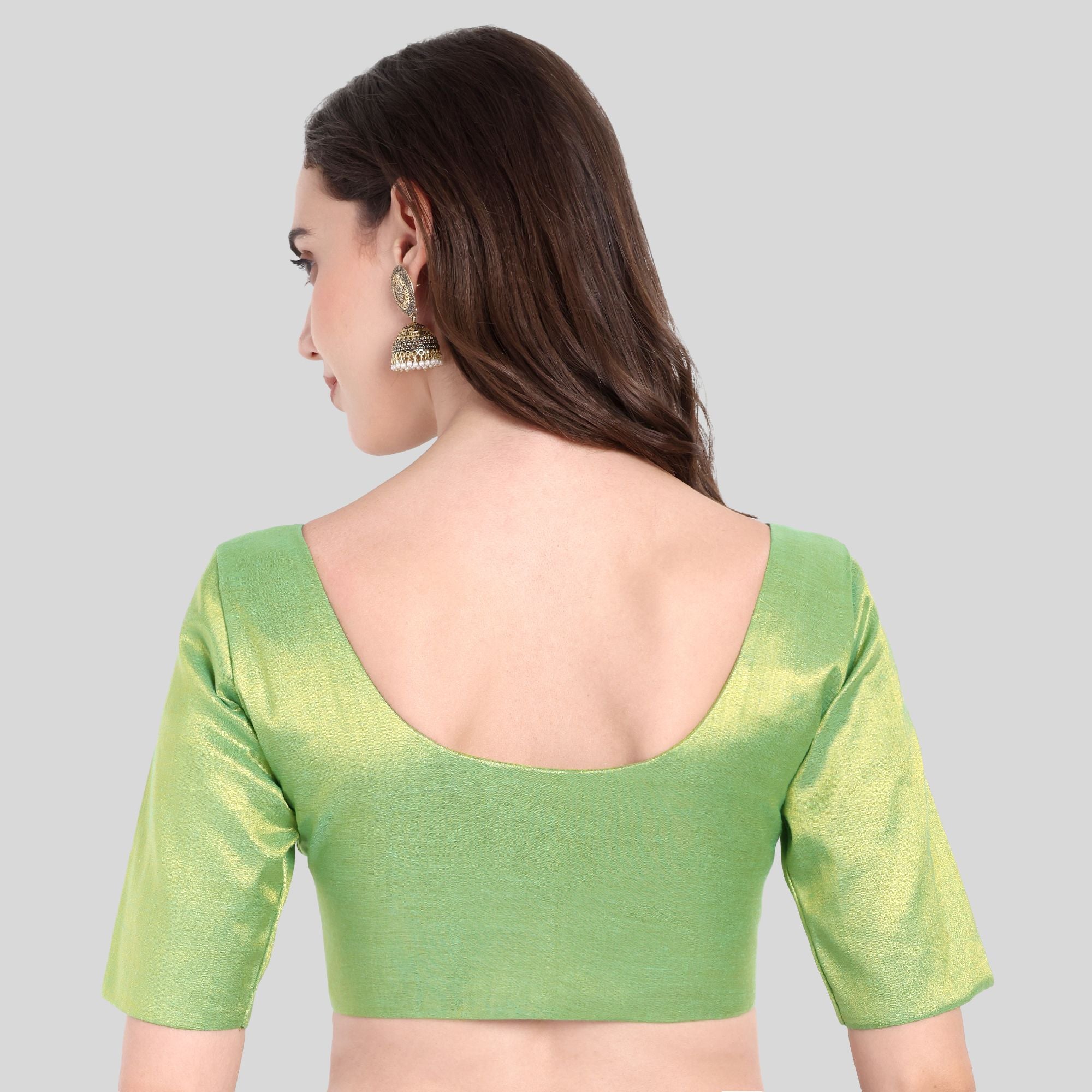 Tissue Readymade Blouse in Elbow Sleeve