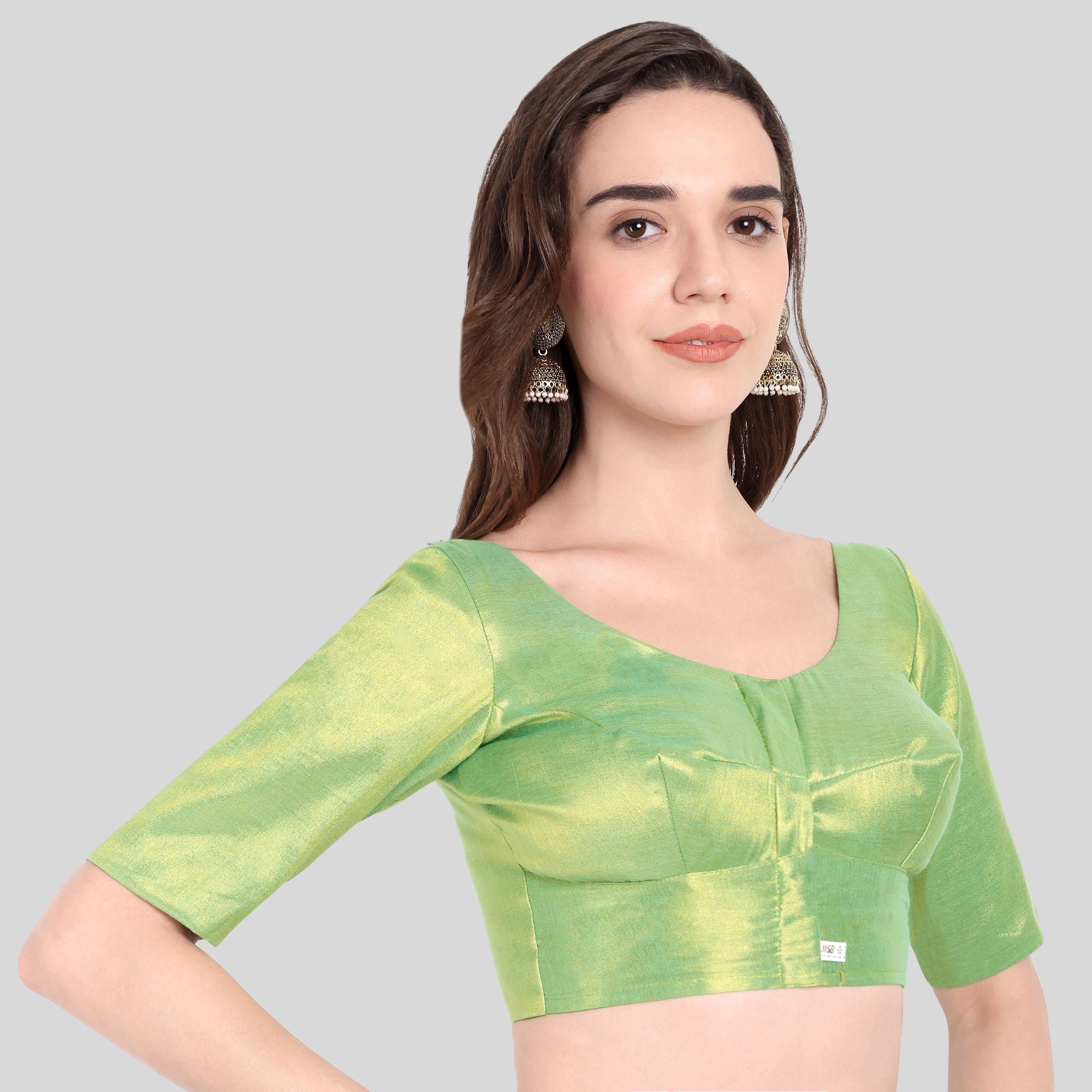 Tissue Readymade Blouse in Elbow Sleeve