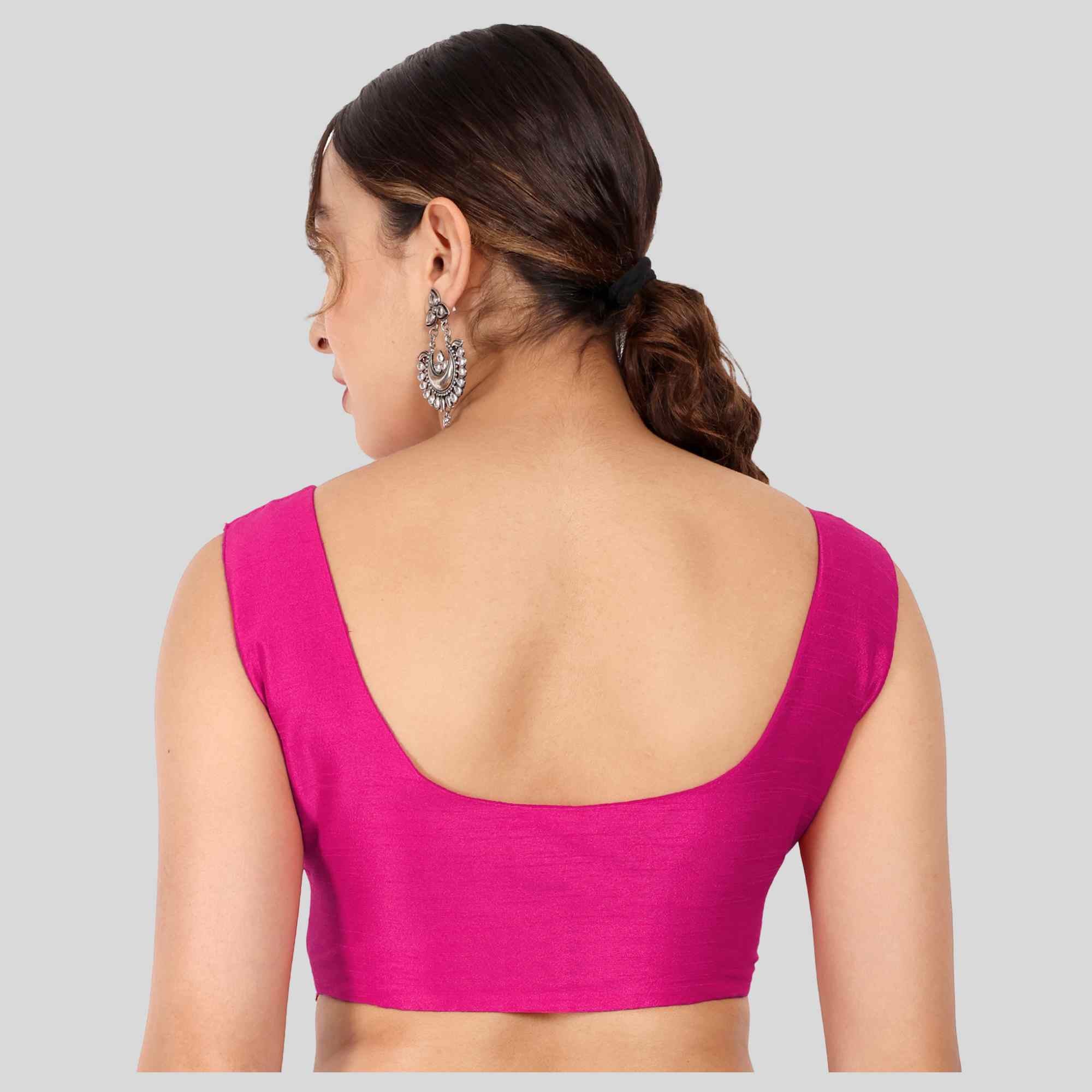 Sleeveless blouse online in color pink available in chennai