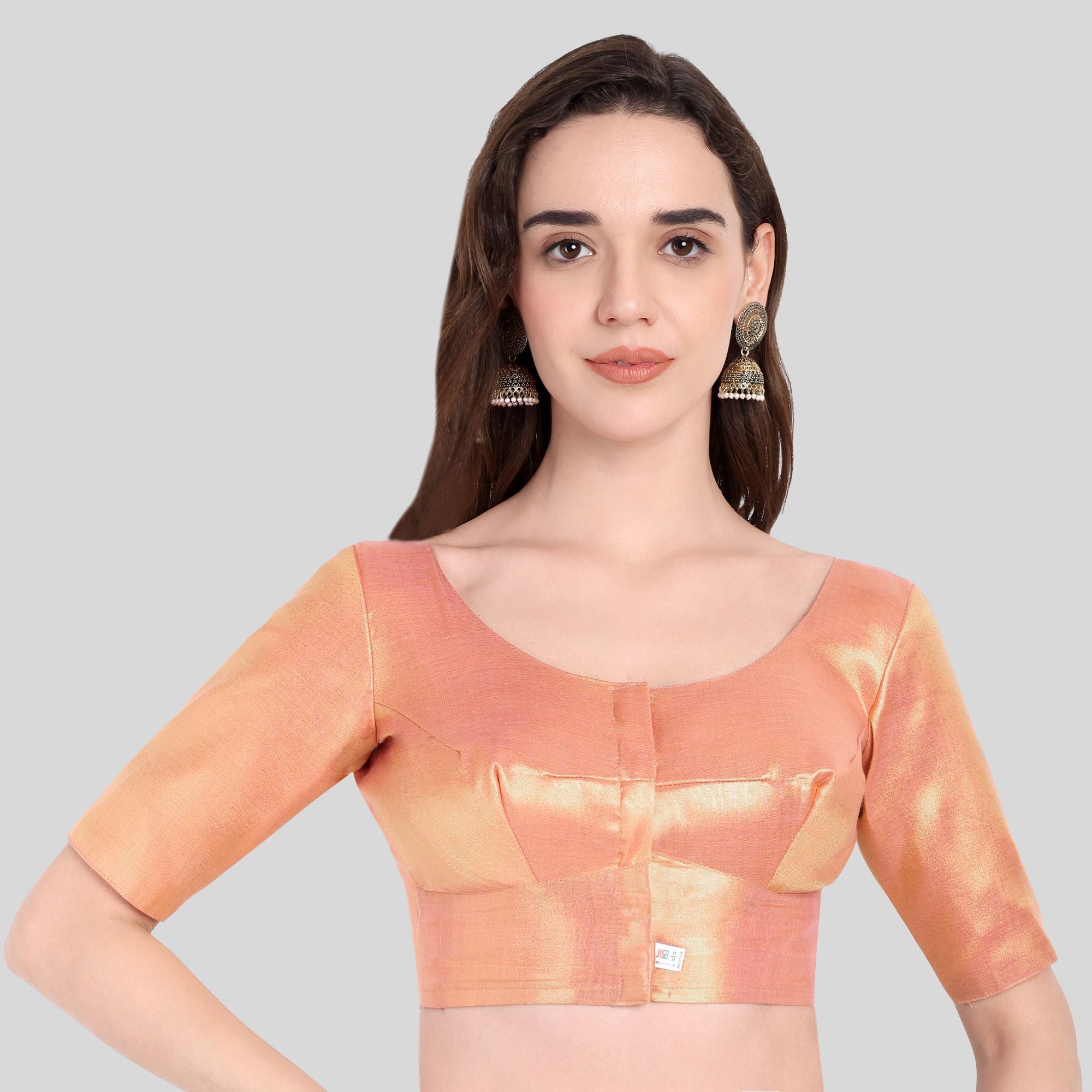 Tissue Readymade Blouse in Elbow Sleeve