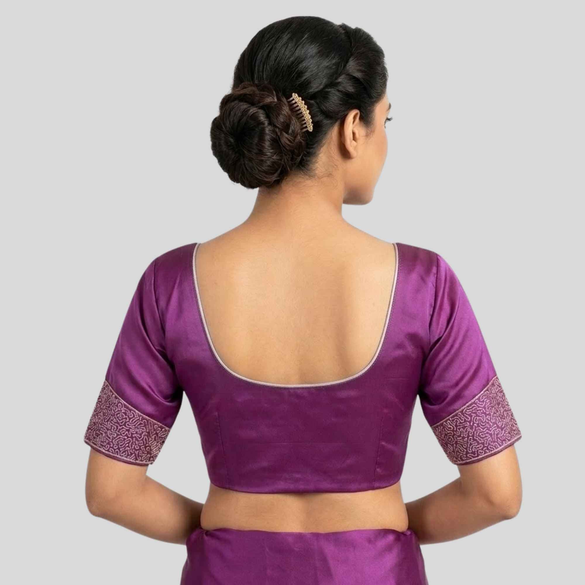 Embroidery Silk Cotton Readymade Blouse, Made To Order