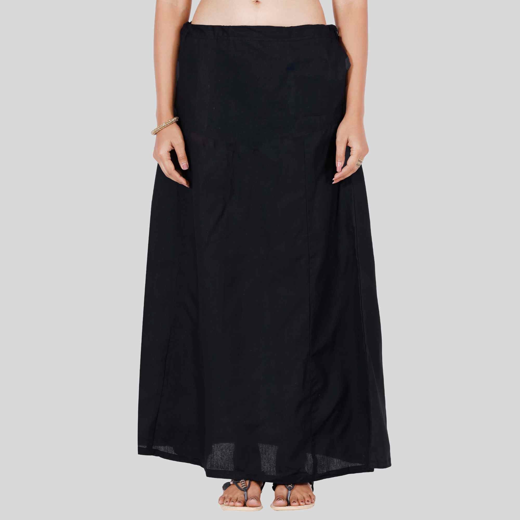 black color saree inskirts online in cotton