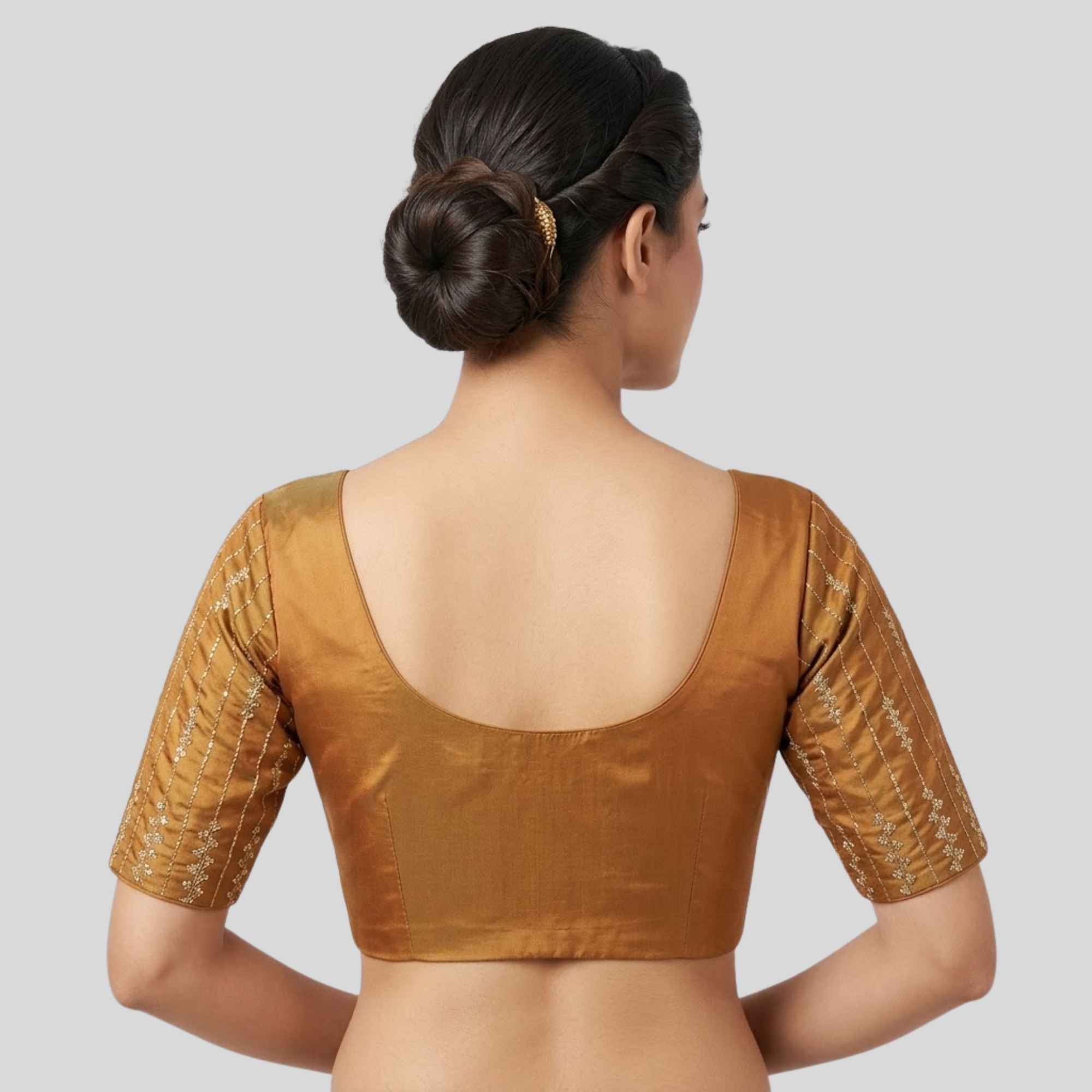 Embroidery Silk Cotton Readymade Blouse, Made To Order