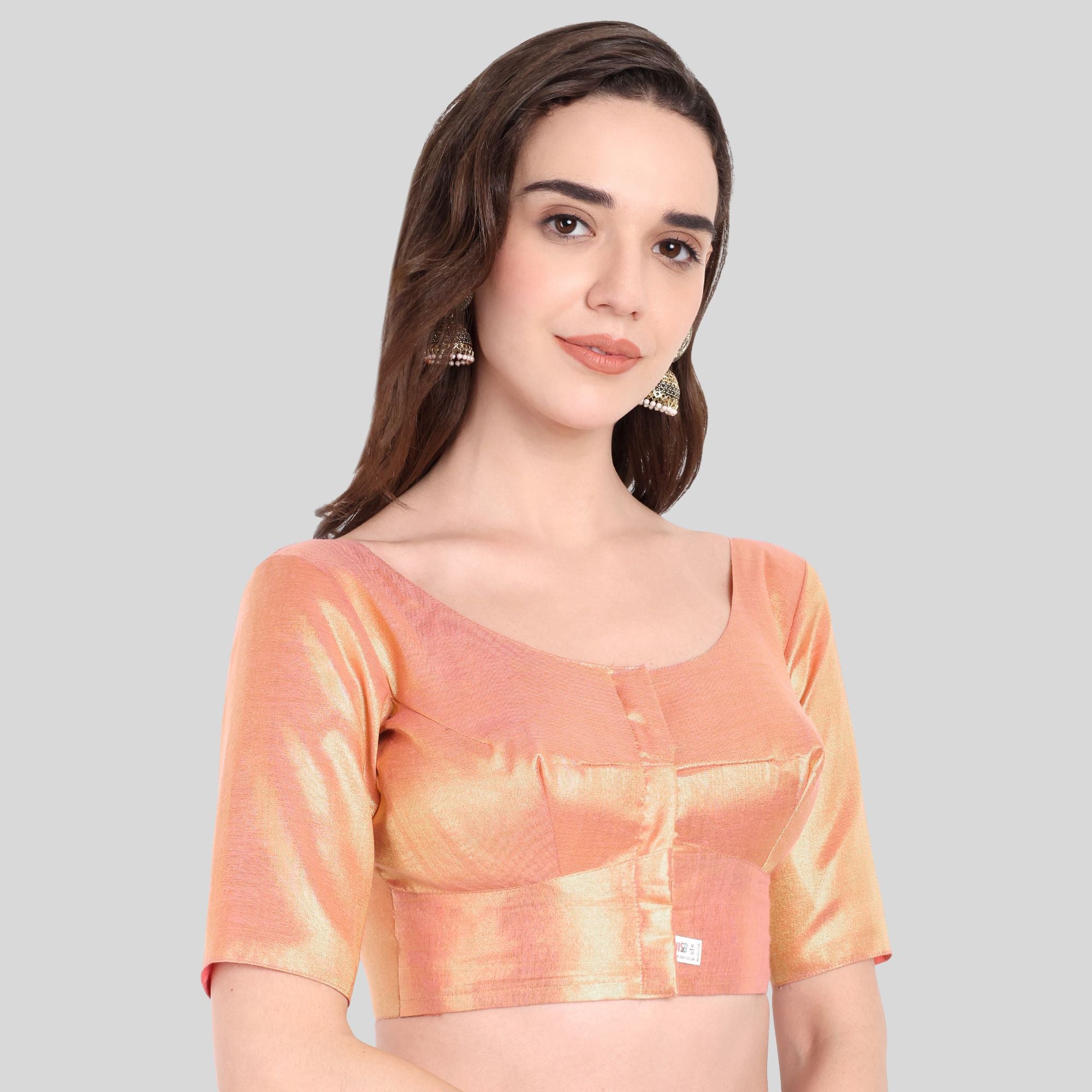 Tissue Readymade Blouse in Elbow Sleeve