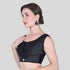Sleeveless blouse with front open in hook and eye model