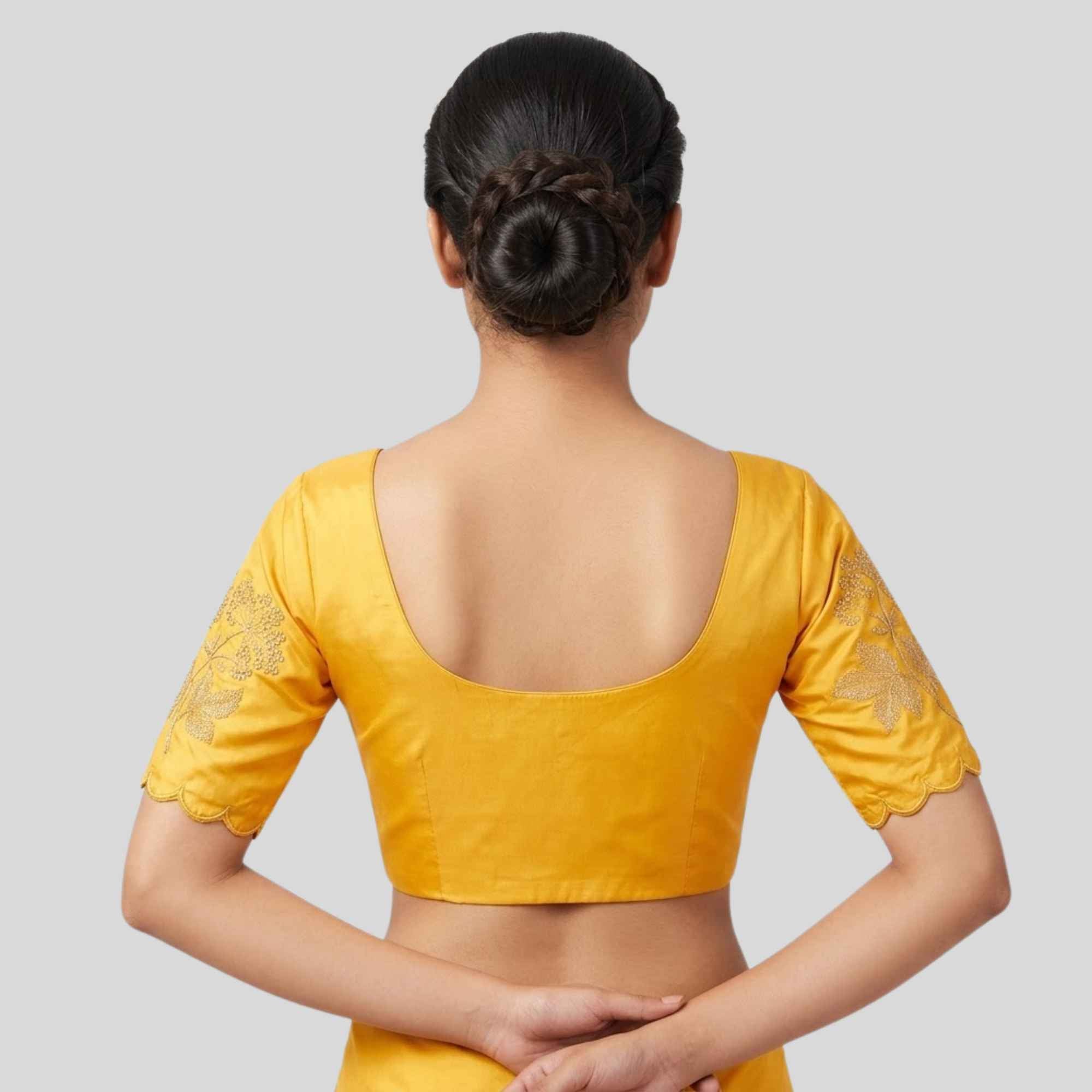 Embroidery Silk Cotton Readymade Blouse, Made To Order