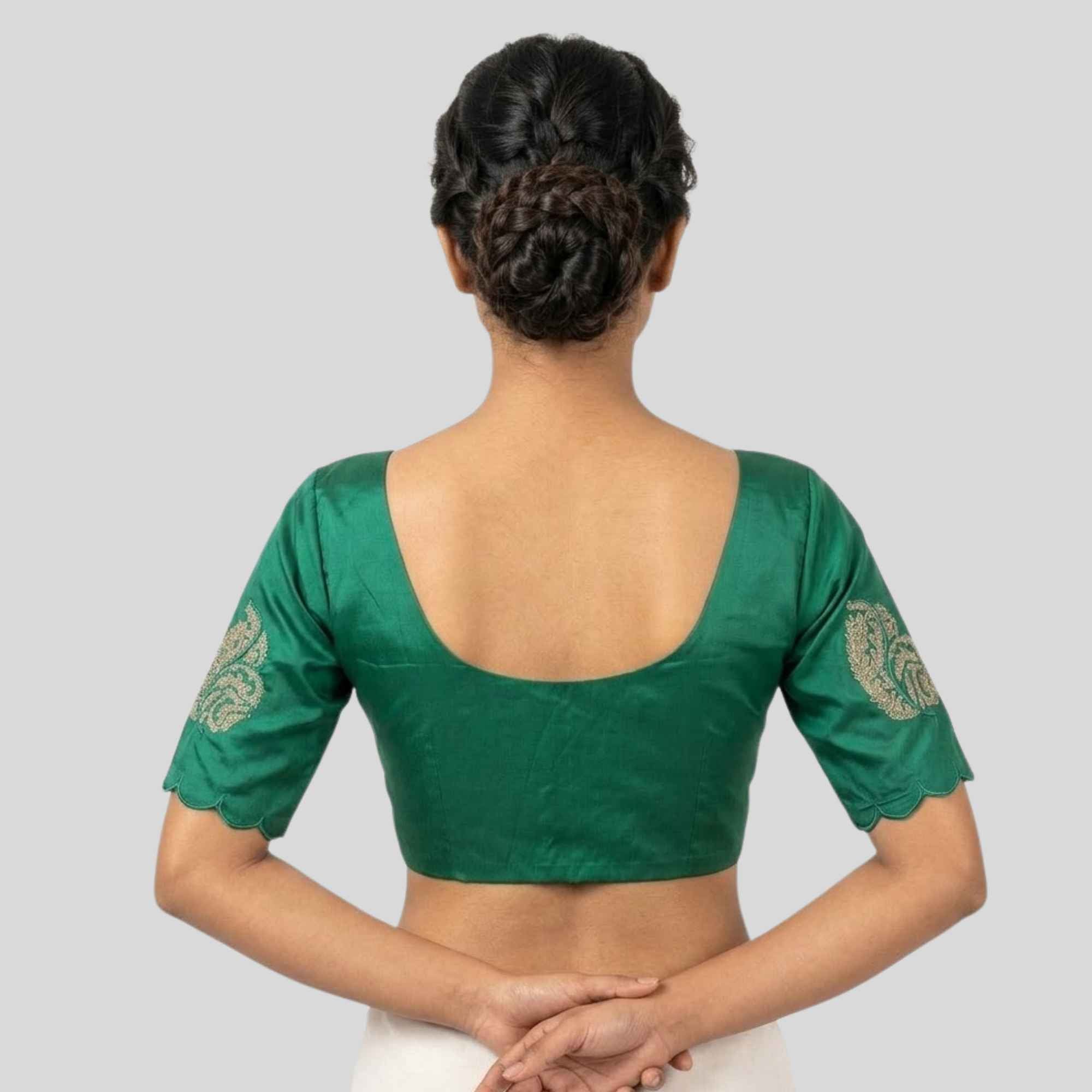 Embroidery Silk Cotton Readymade Blouse, Made To Order