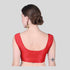 Rawsilk dupion sleeveless blouse in color red