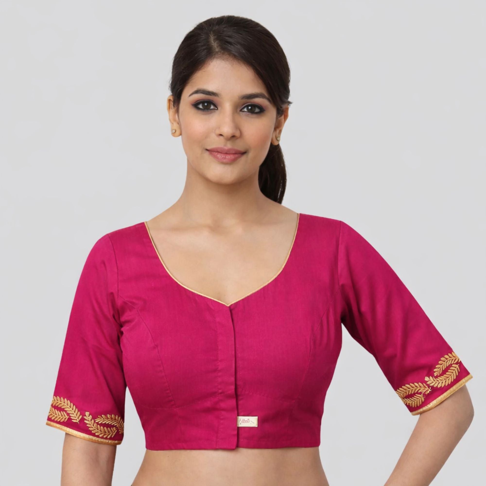 Embroidery Silk Cotton Readymade Blouse,Made To Order