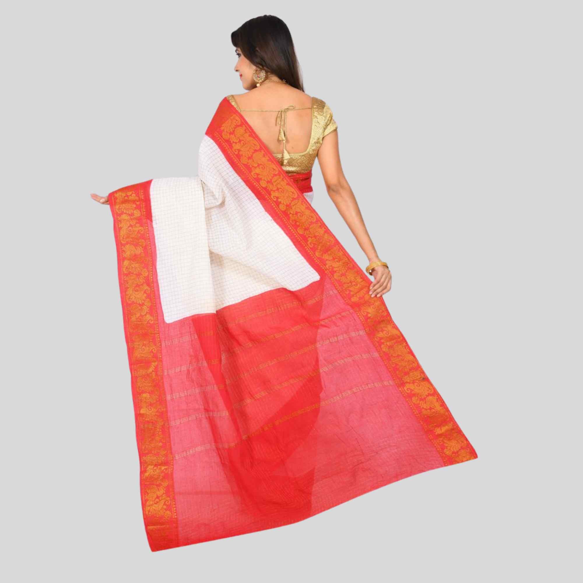 Sungudi Cotton Zari Check Saree