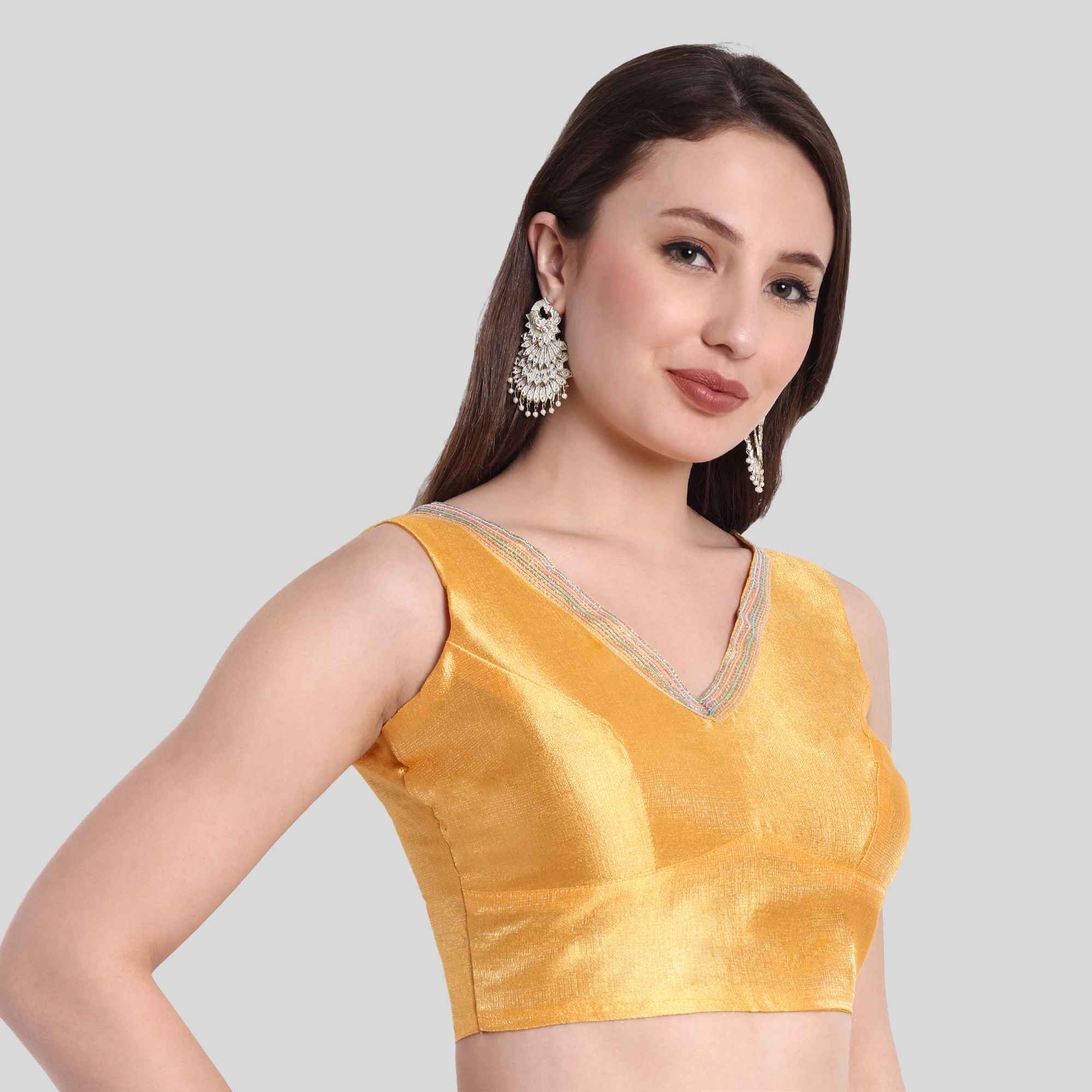 JISB Cobra Silk V Neck Sleeveless Blouse