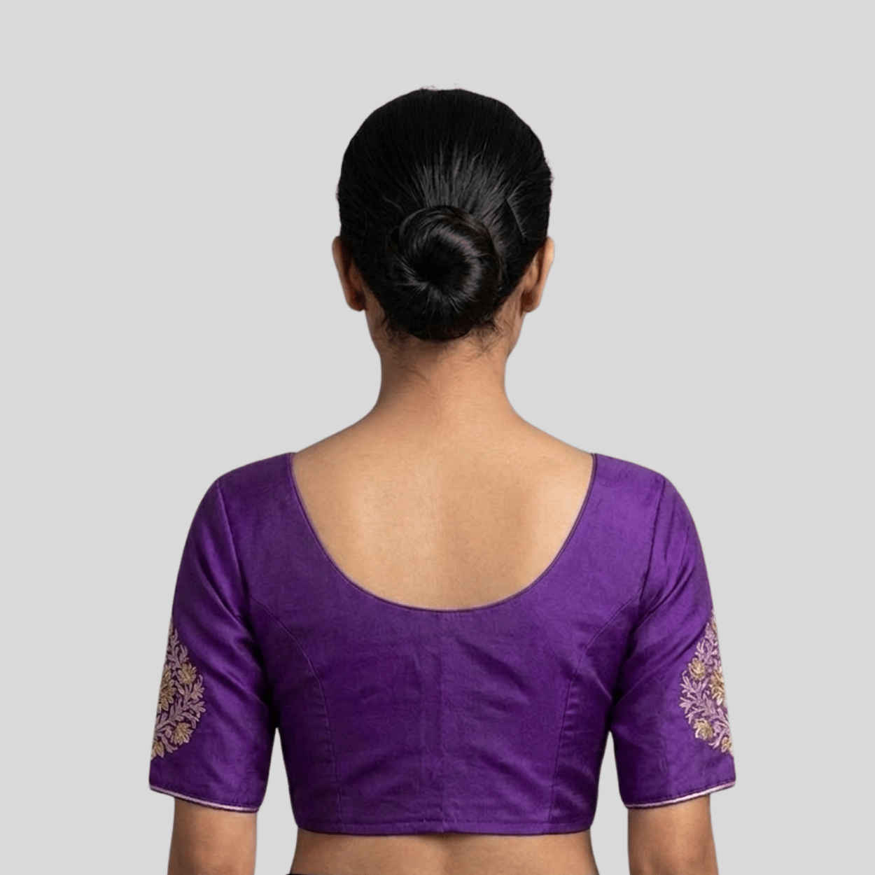 Simple Silk Cotton And Embroidery Blouse, Made To Order