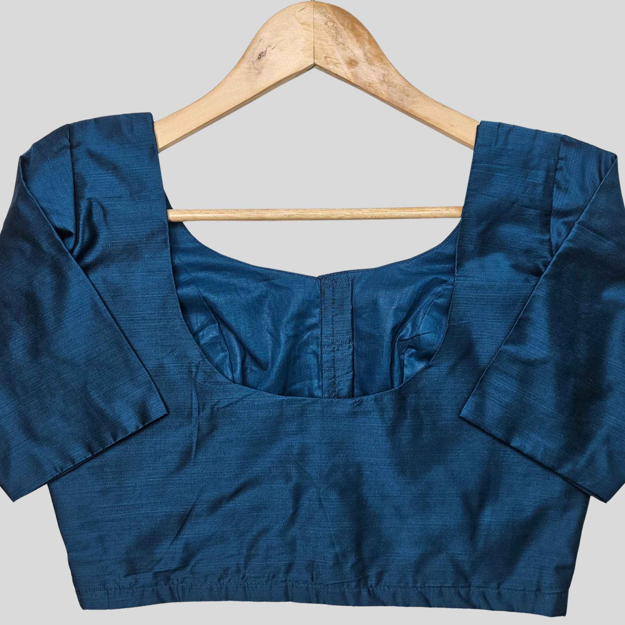 JISB Rayon Silk Shoulder Dart Elbow Sleeve Blouse