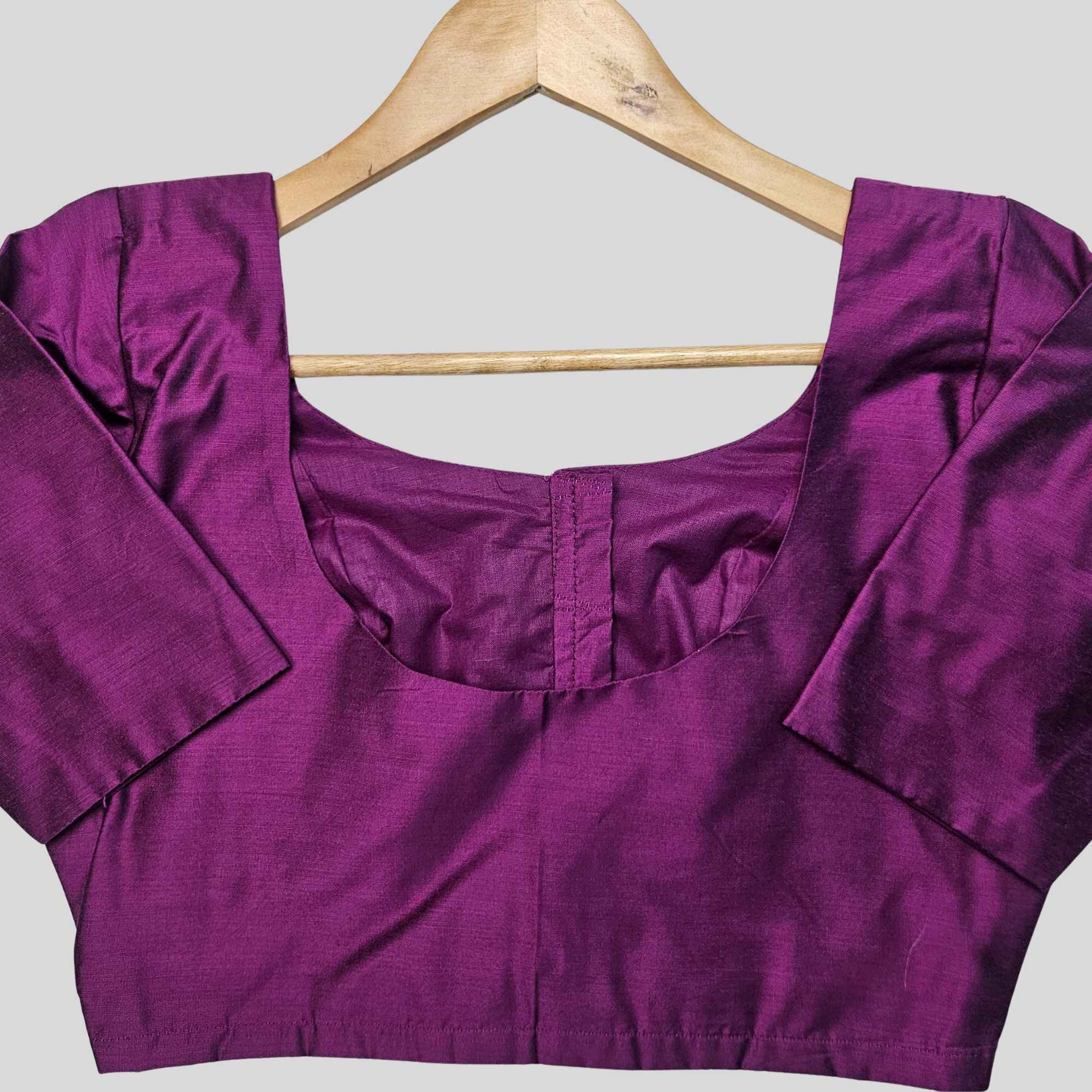 JISB Rayon Silk Shoulder Dart Elbow Sleeve Blouse