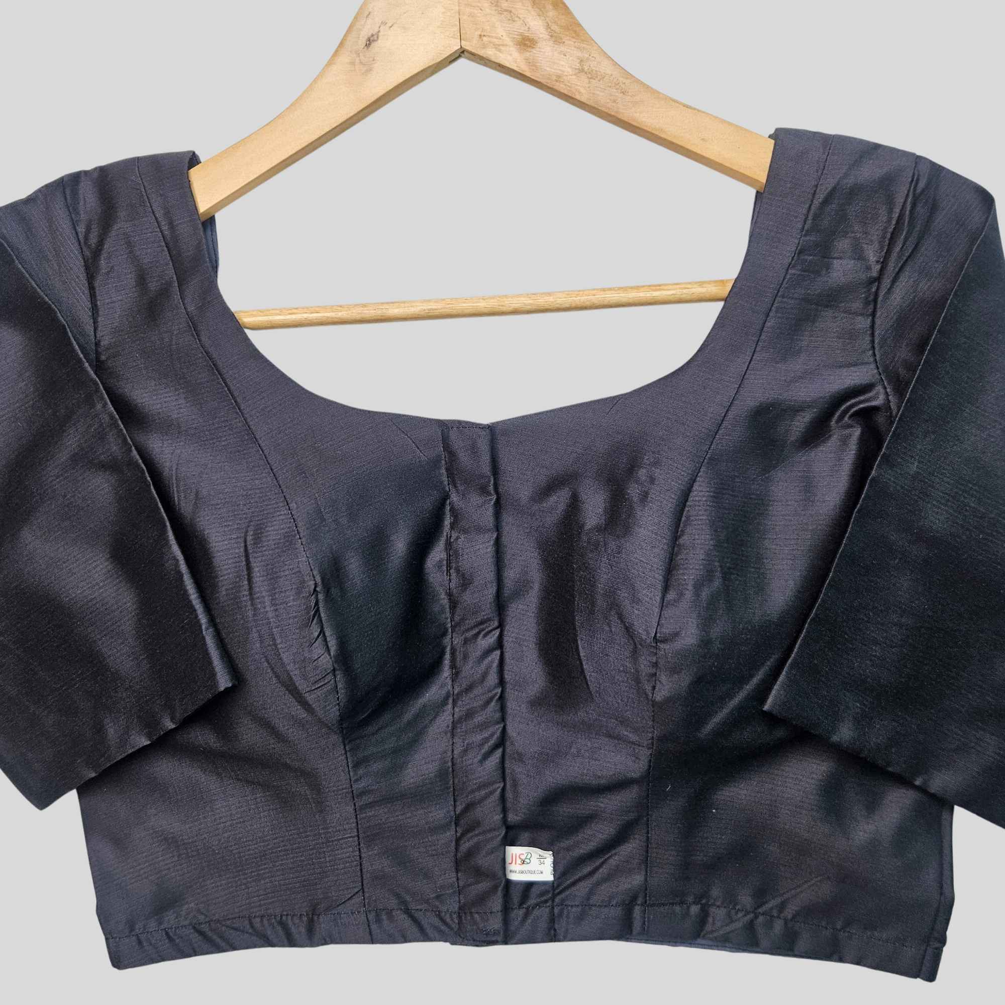 JISB Rayon Silk Shoulder Dart Elbow Sleeve Blouse