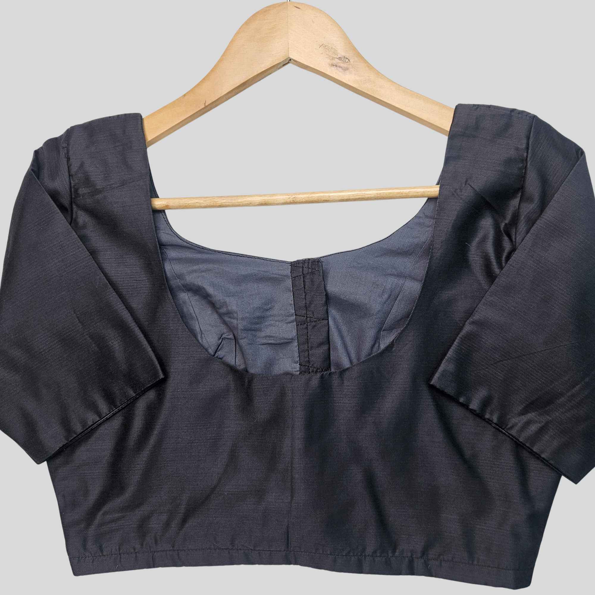 JISB Rayon Silk Shoulder Dart Elbow Sleeve Blouse