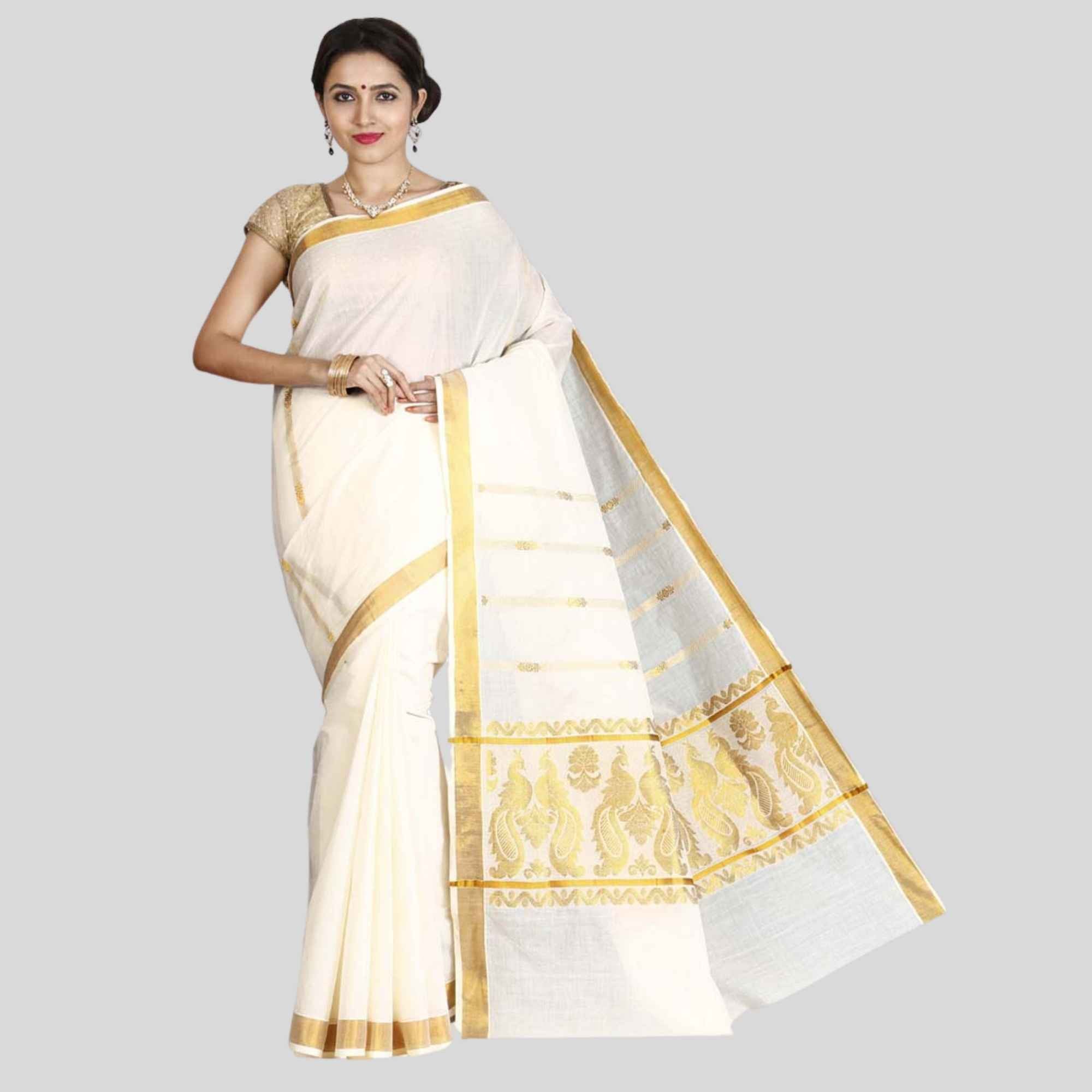 Kasavu Self Design Saree