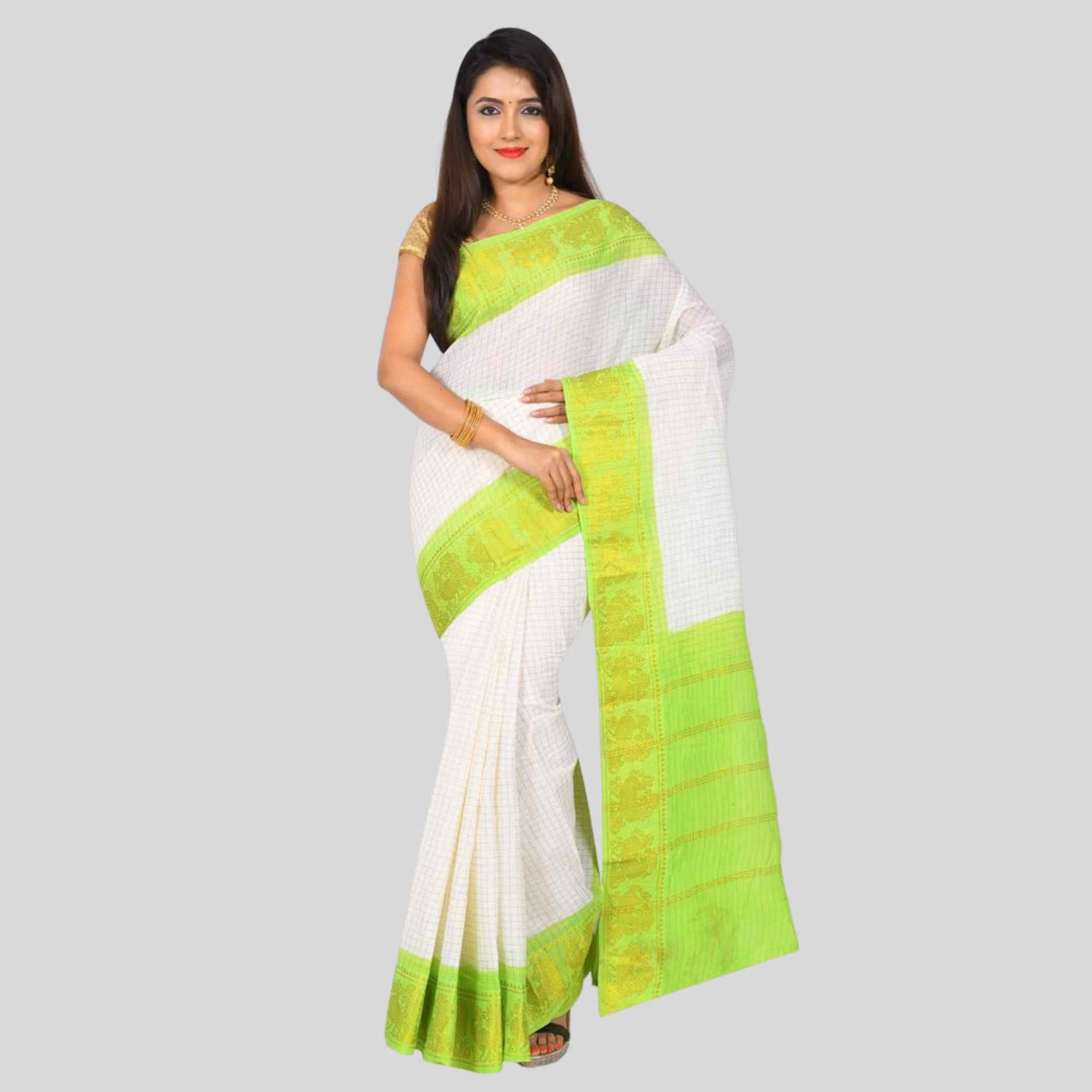 Madurai Sungudi Cotton Zari Check Saree