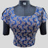 Printed Cotton Corset  With Overlap Puff Sleeve Blouse
