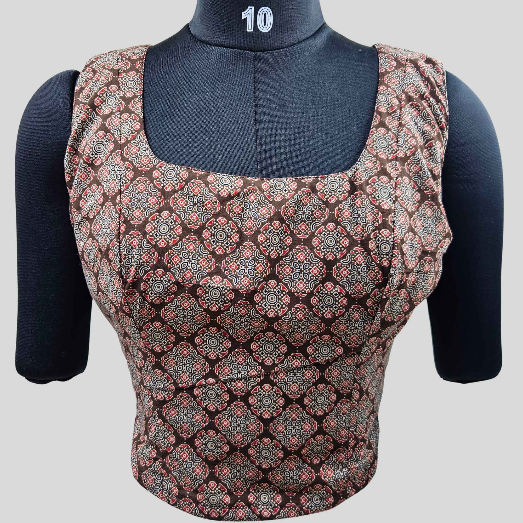 Printed Cotton Corset  Sleeveless Blouse