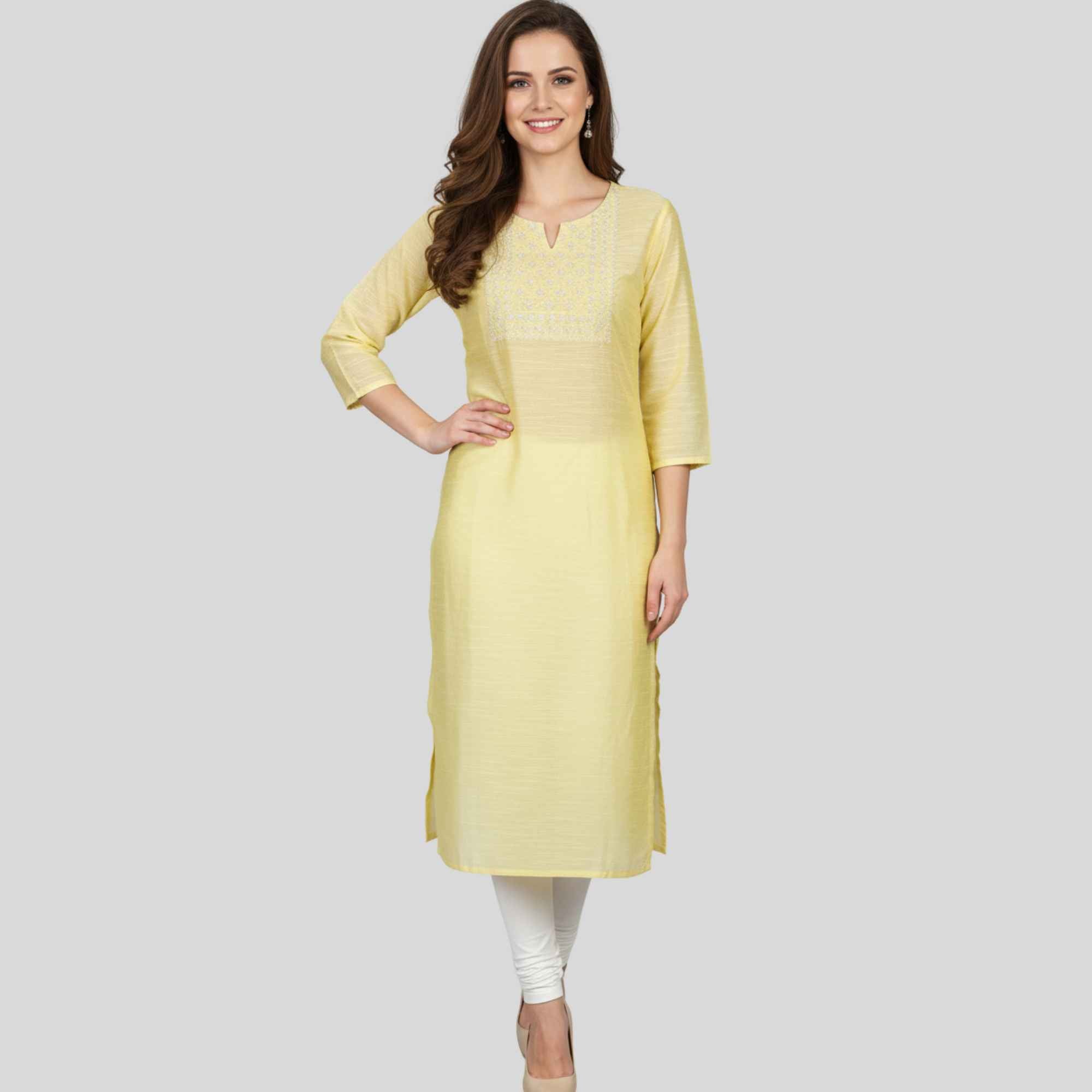JISB Rayon embroidery 3/4 sleeve kurti