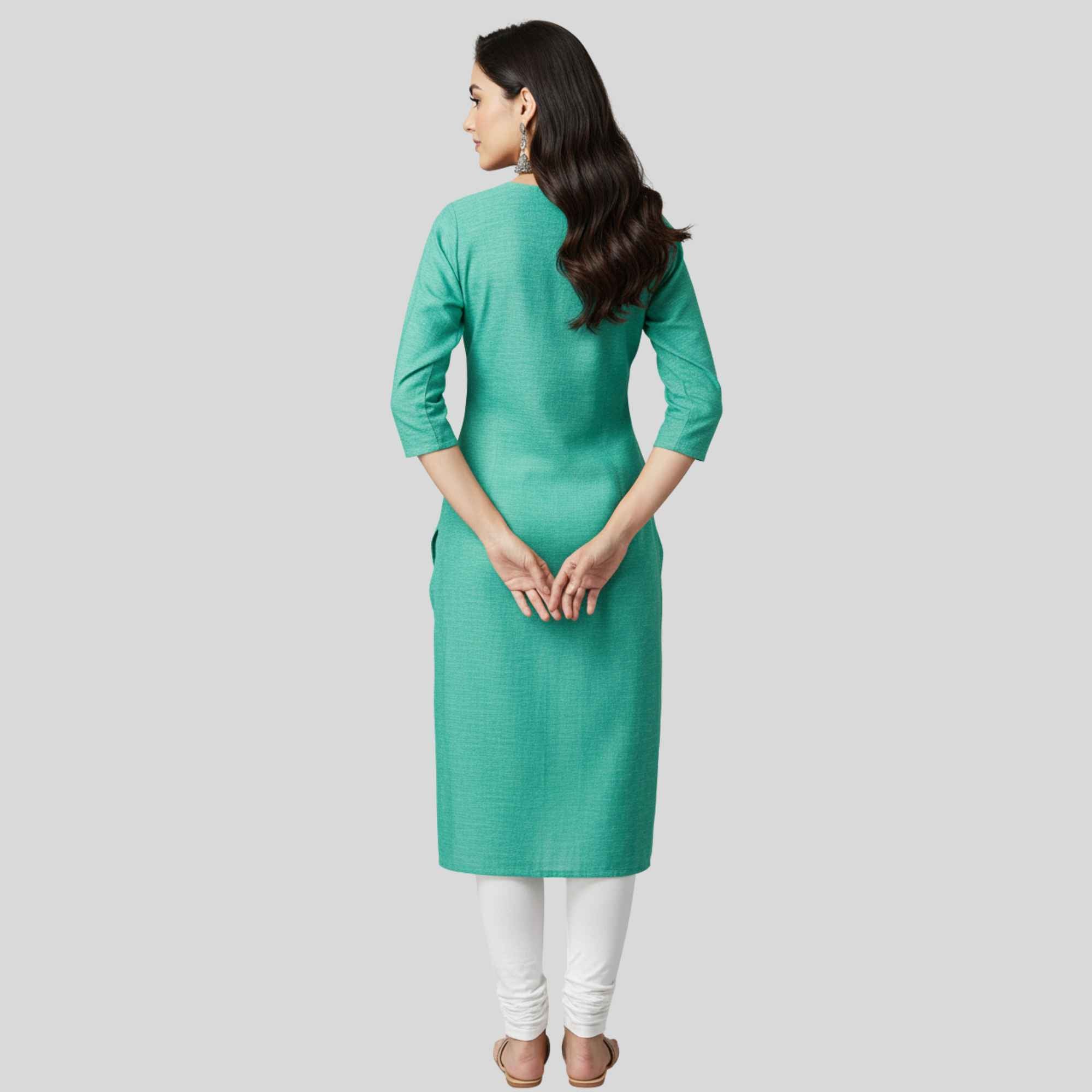 JISB Rayon embroidery 3/4 sleeve kurti