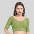 Green micro checks readymade blouse