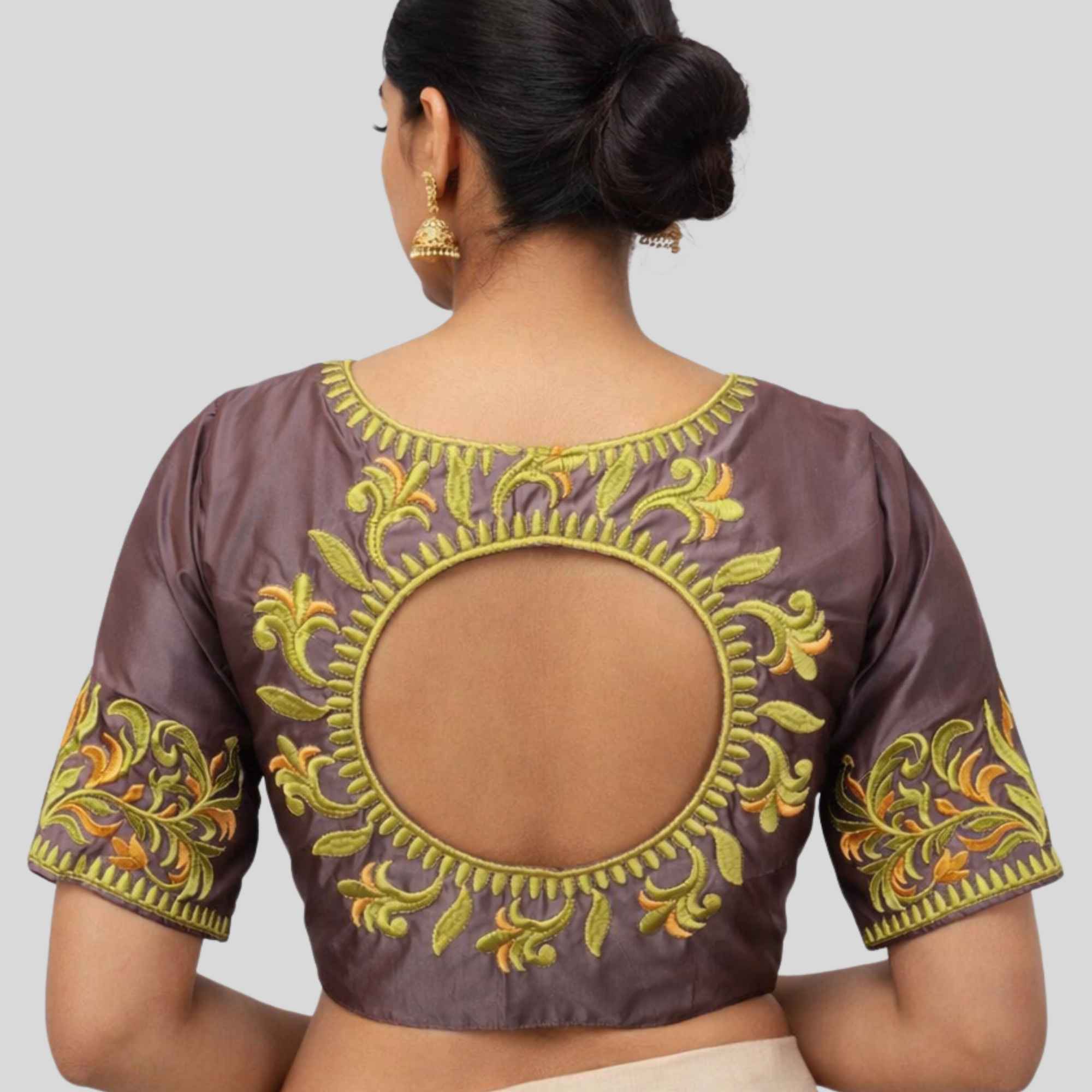 Embroidery Silk Cotton Readymade Blouse,Made To Order