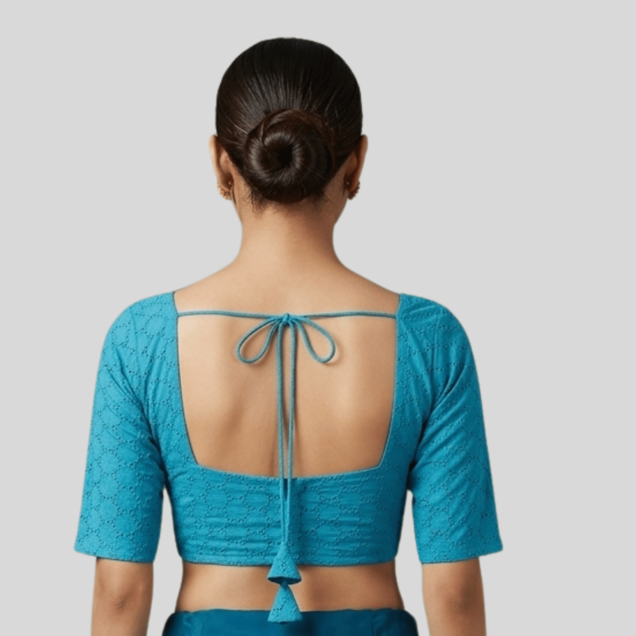 Cotton Hakoba Readymade Elbow Sleeve Blouse