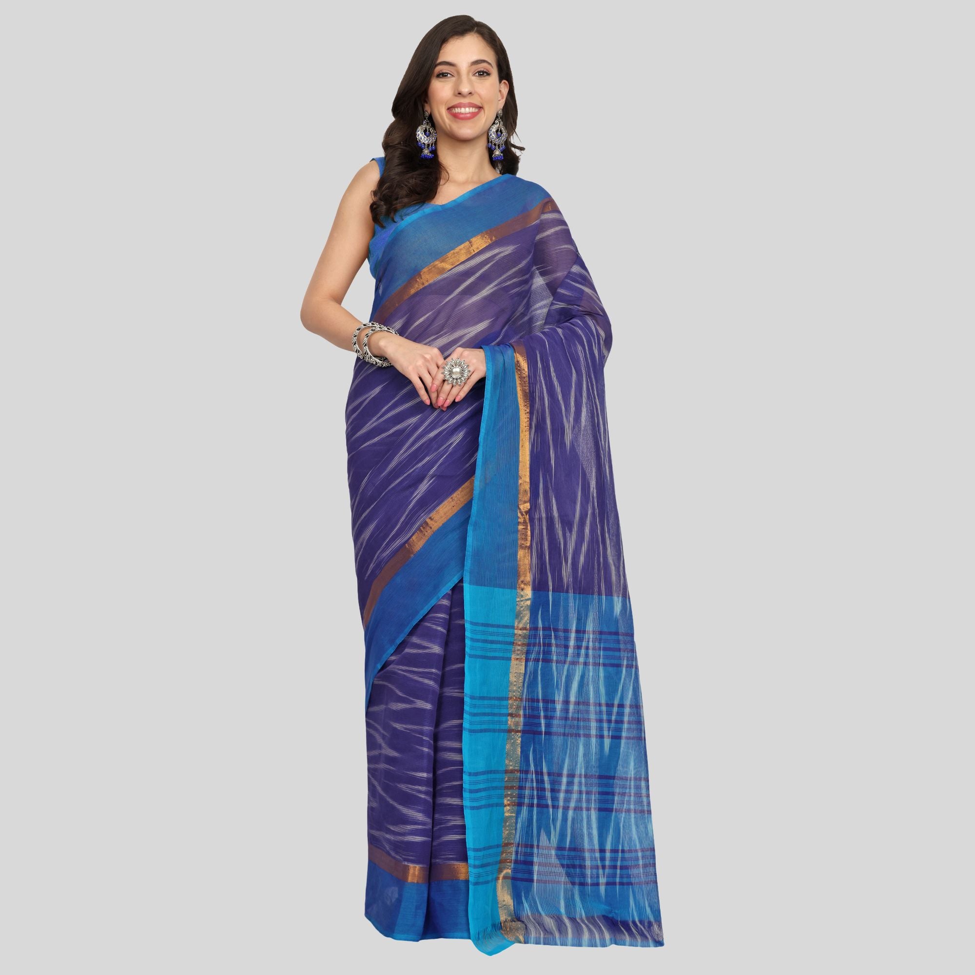 JISB Ikkat Pure Cotton Sarees