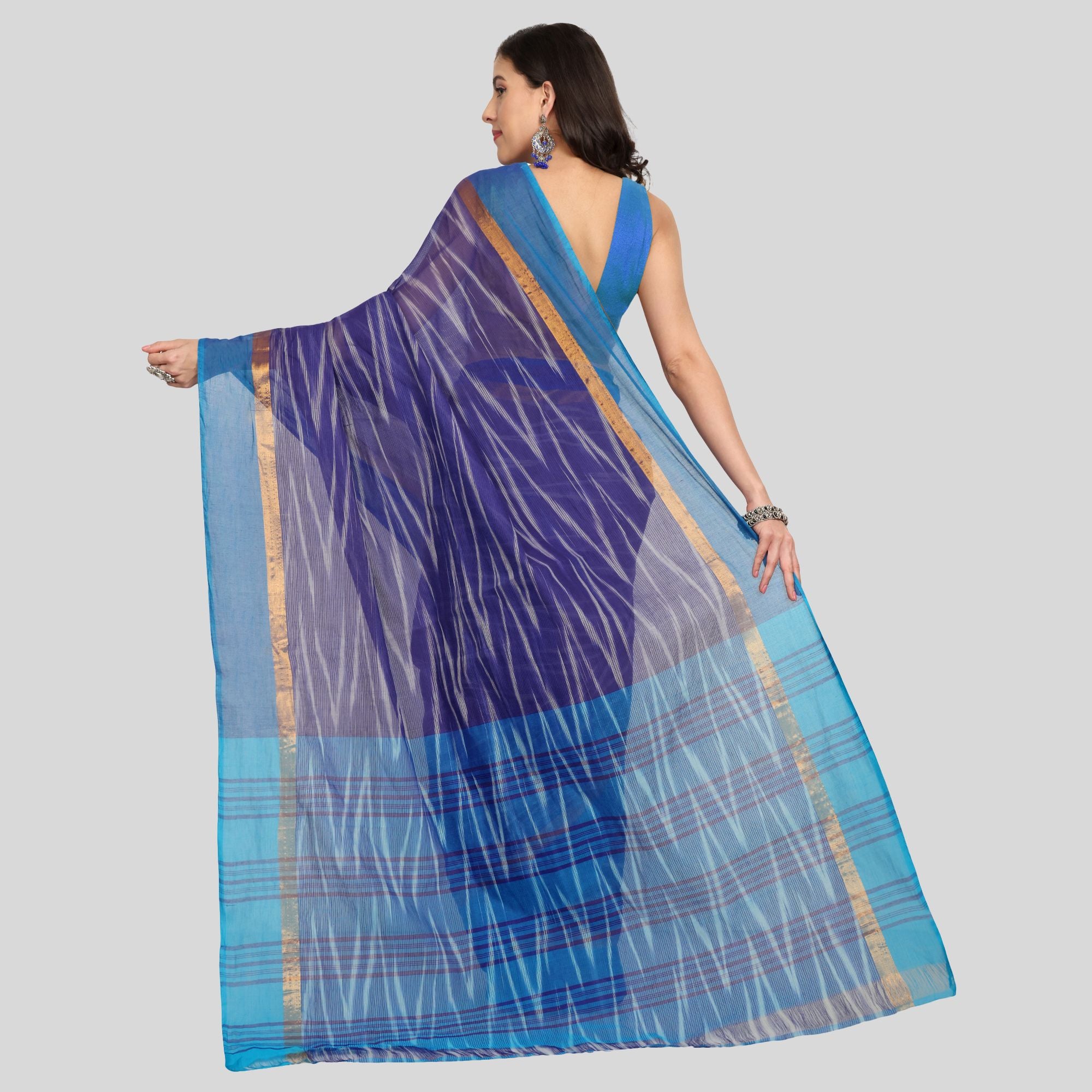 JISB Ikkat Pure Cotton Sarees