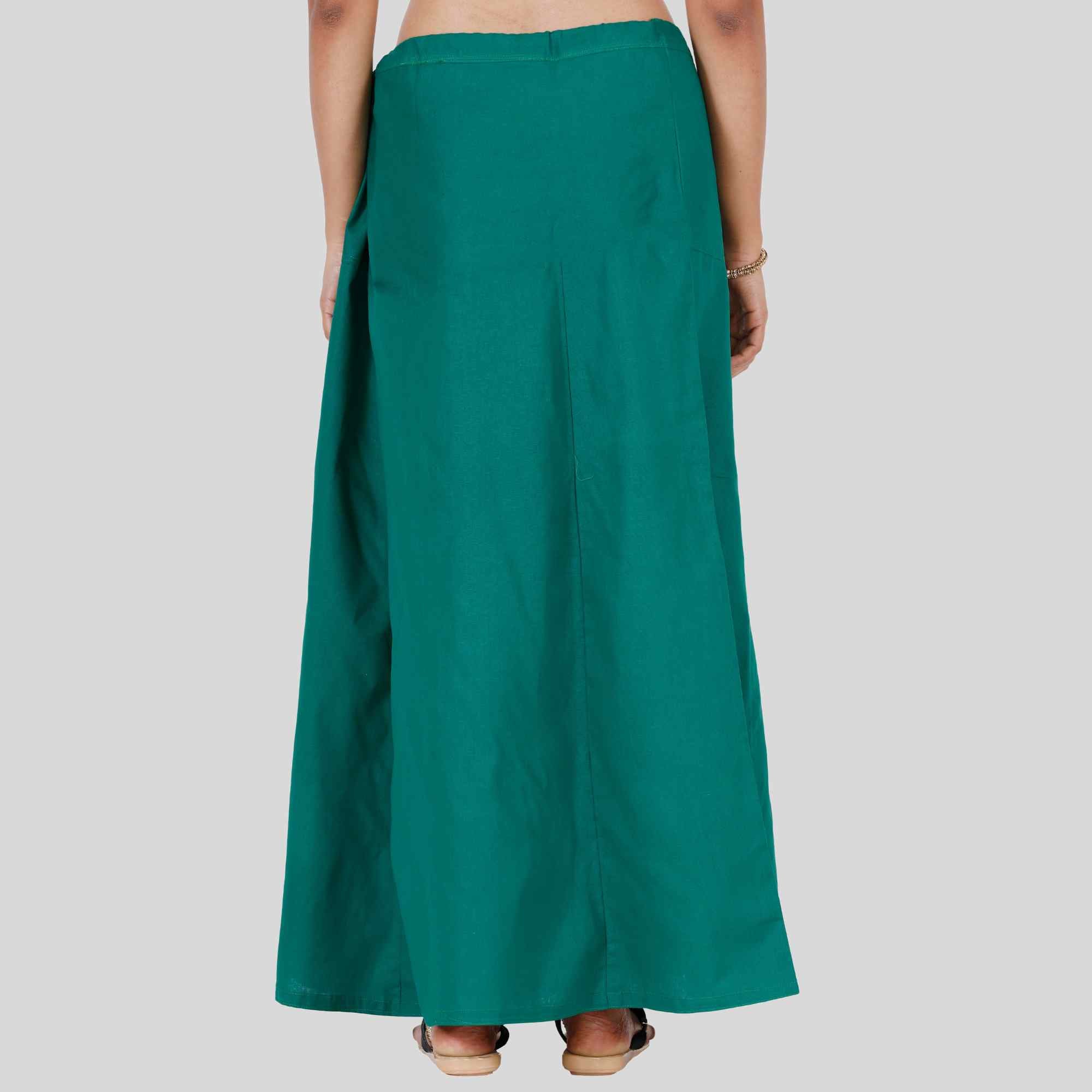 cotton petticoats online in peacock green