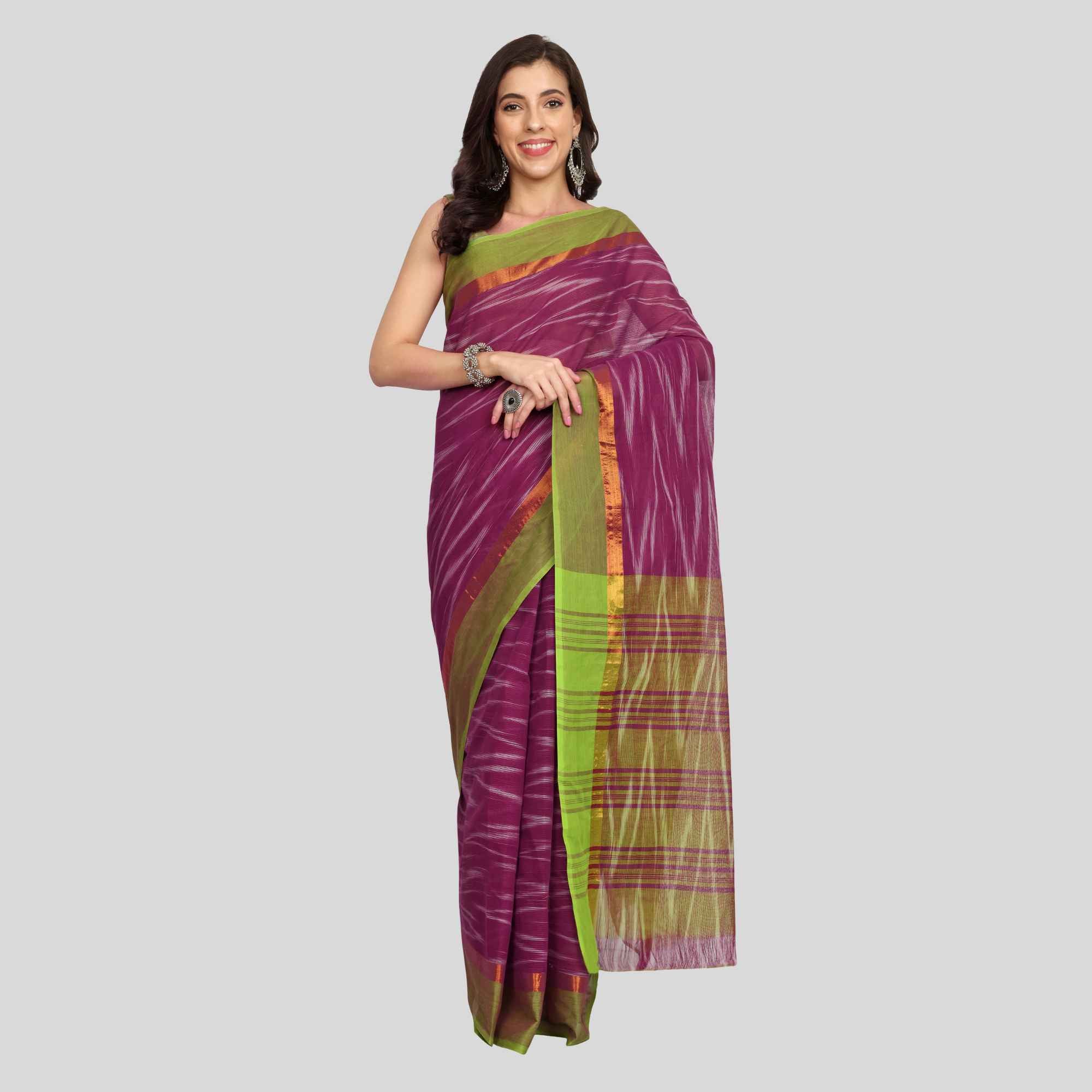 JISB Ikkat Pure Cotton Sarees