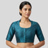 petrol blue readymade blouse