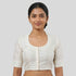 Rayon Silk Halter Neck Elbow Sleeve  Readymade Blouse