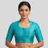 Rayon Silk Halter Neck Elbow Sleeve  Readymade Blouse