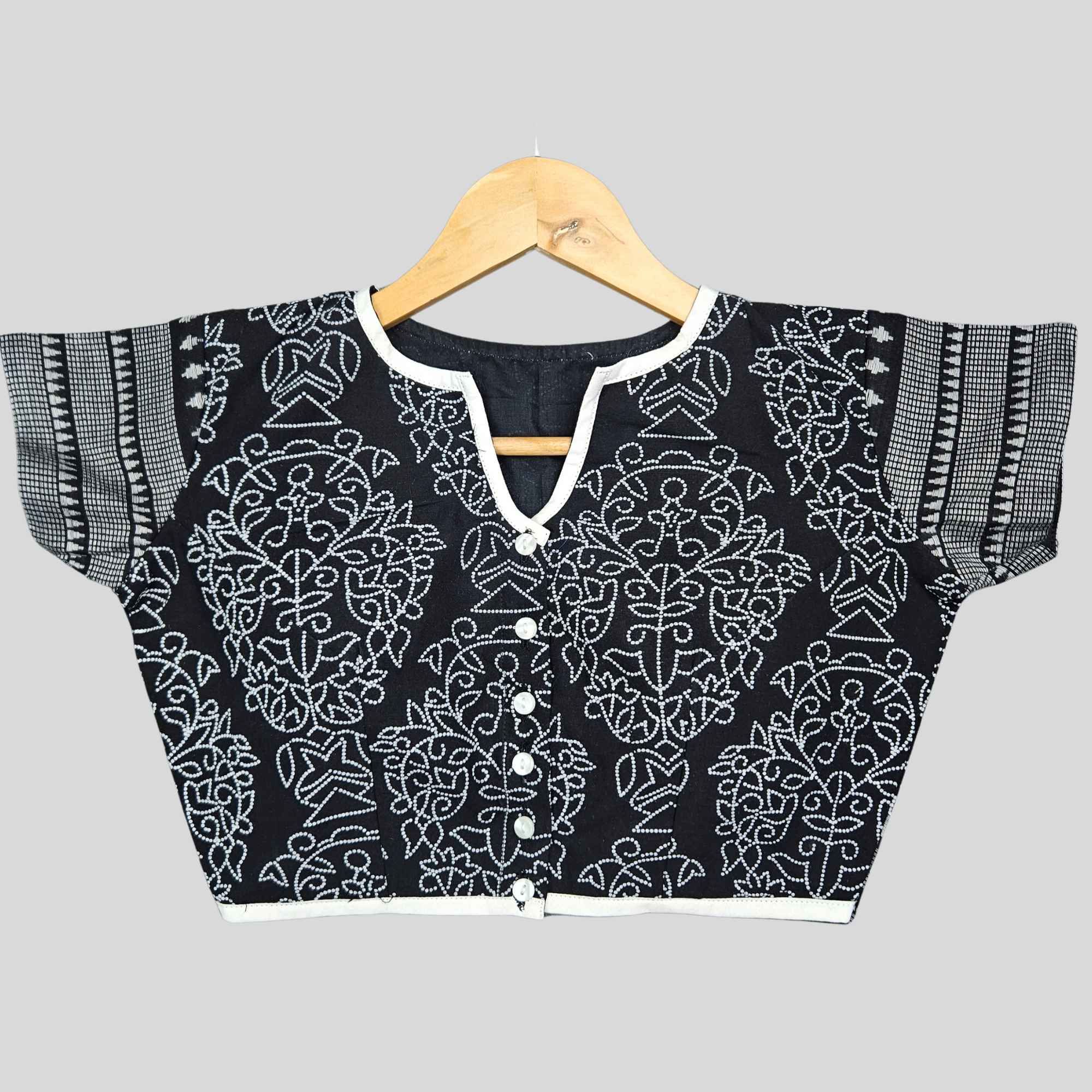 JISB Cotton Printed With Fancy Border Blouse