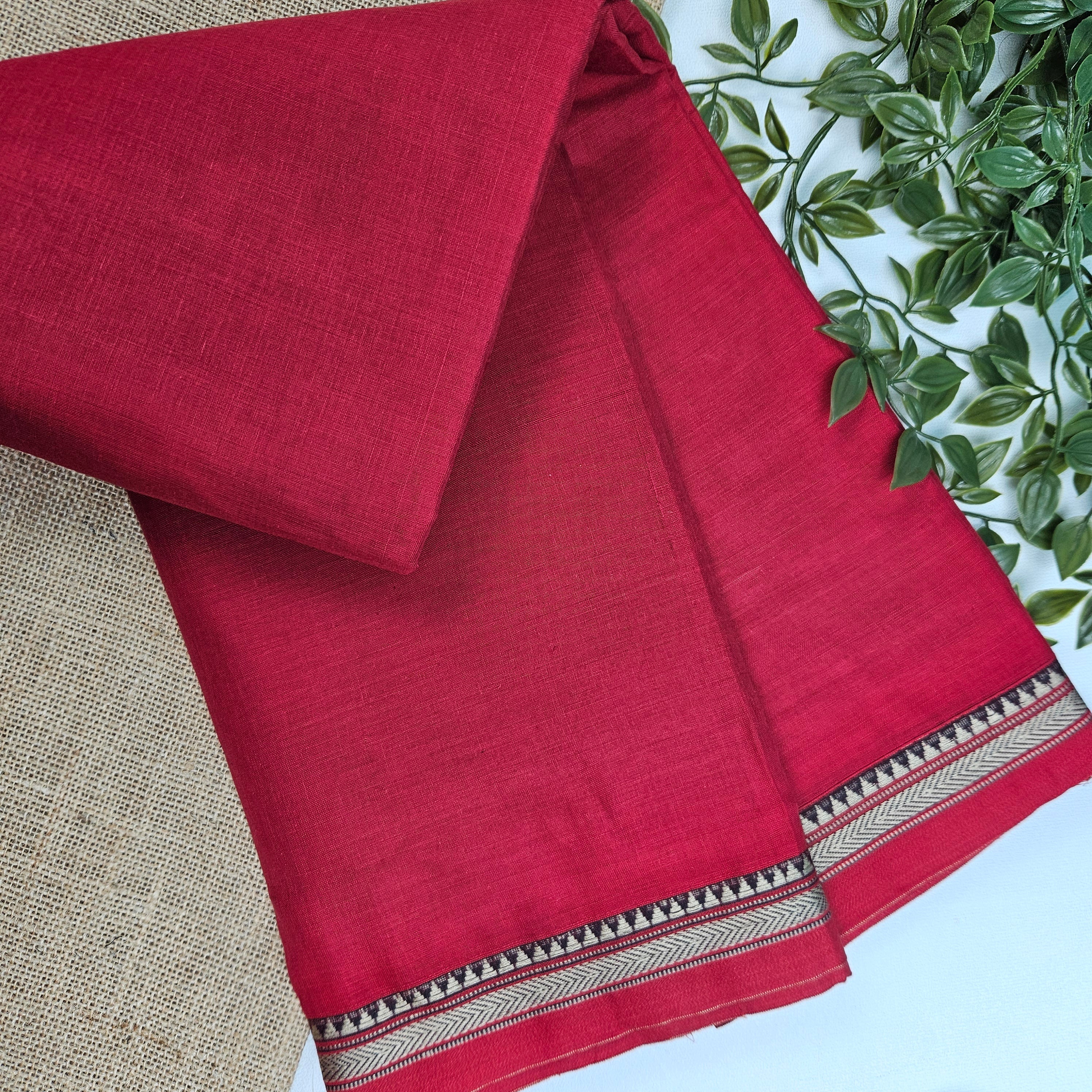 JISB Narayanpet Small Border Cotton Saree