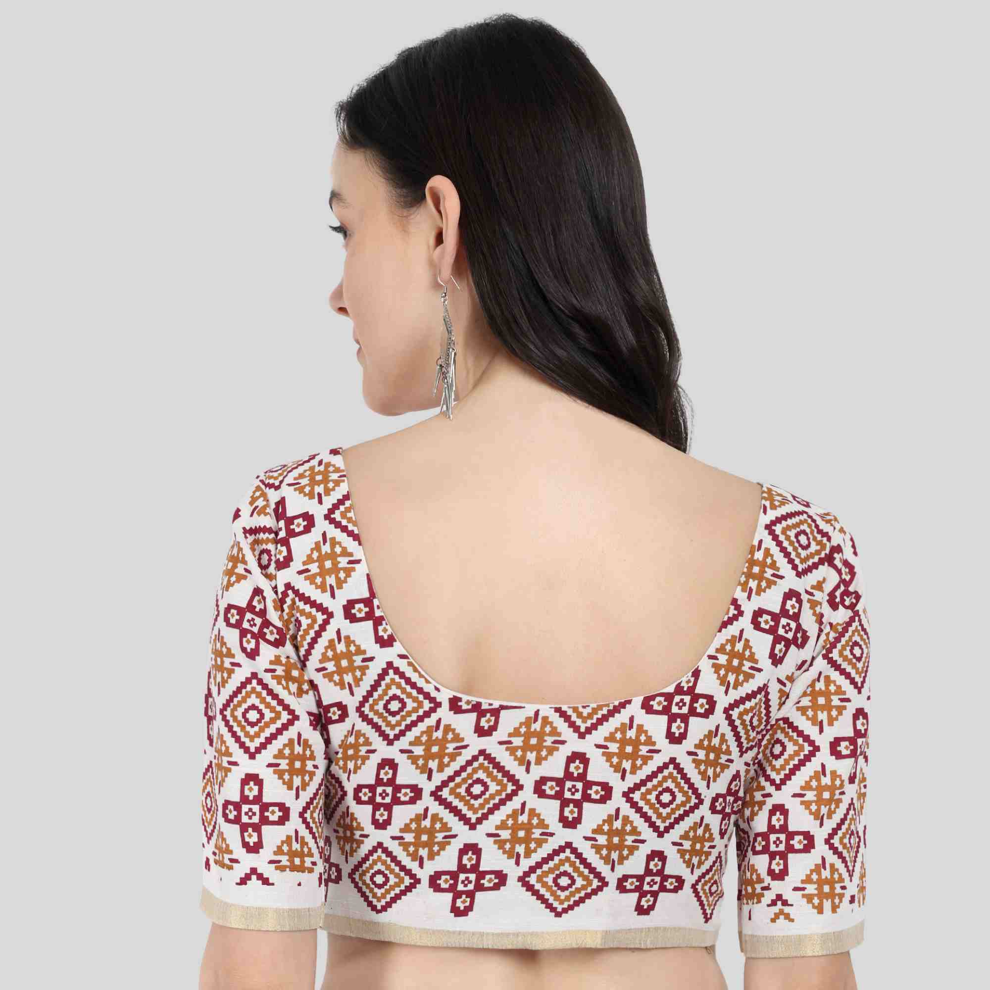 Readymade blouse with front open and Normal back