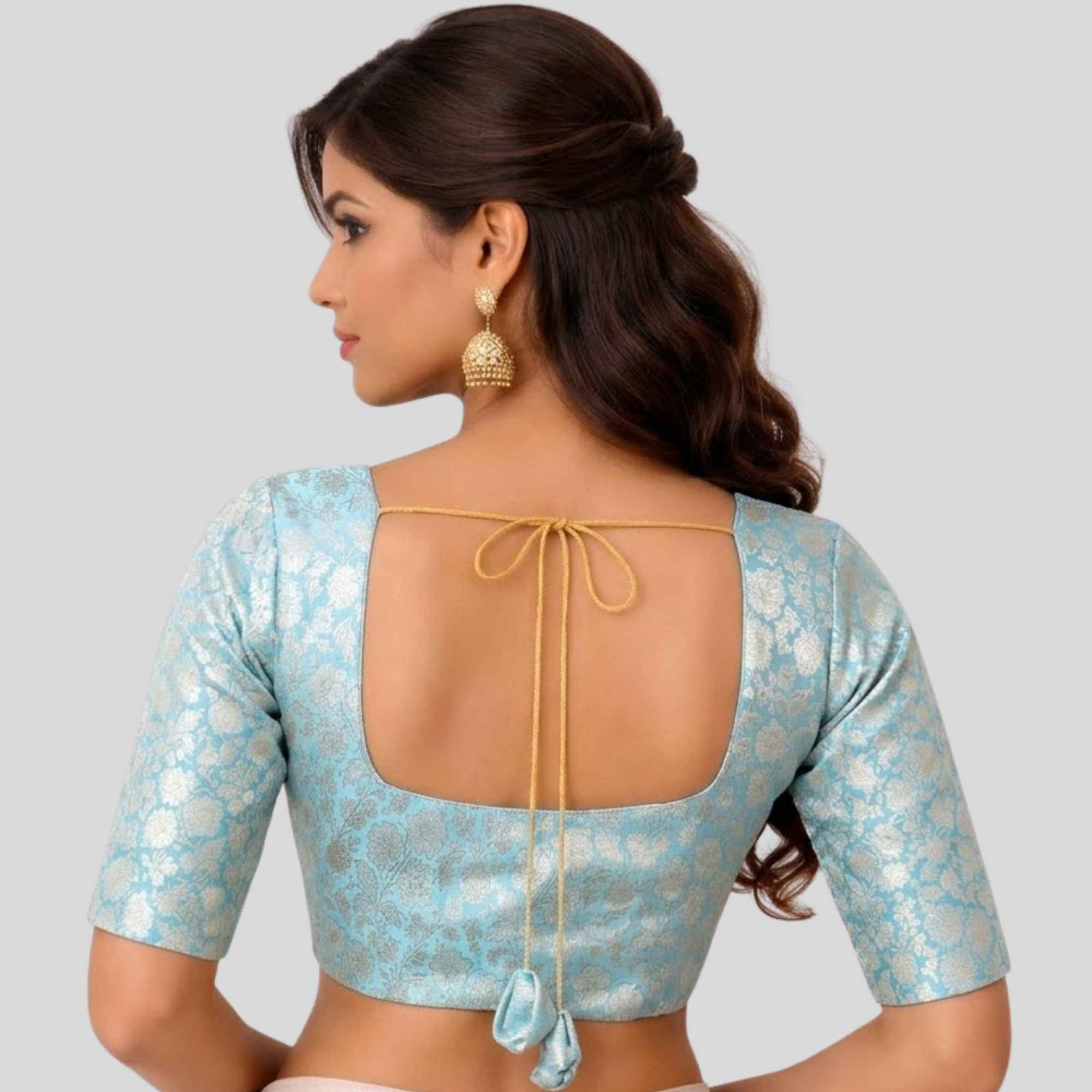 JISB Brocade Normal Elbow Sleeve blouse