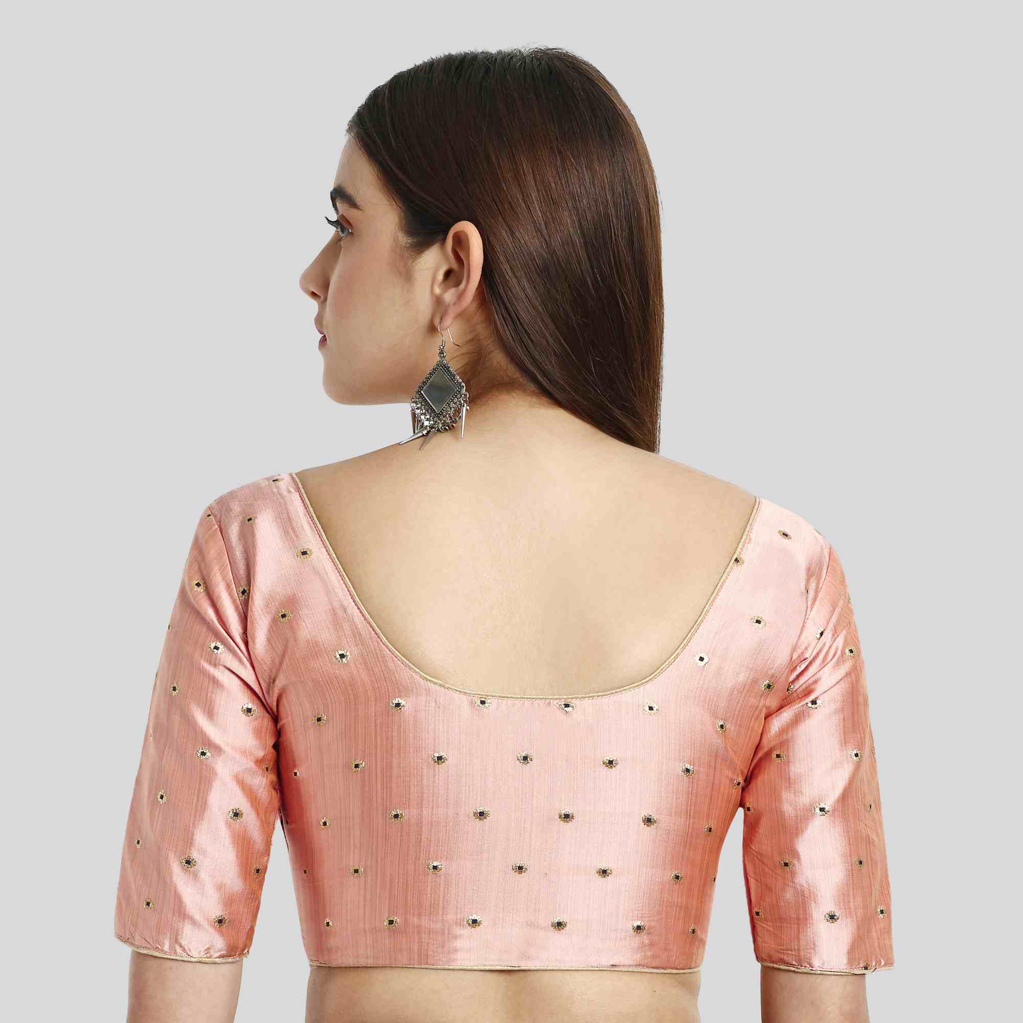 Readymade blouse in Peach color with front open