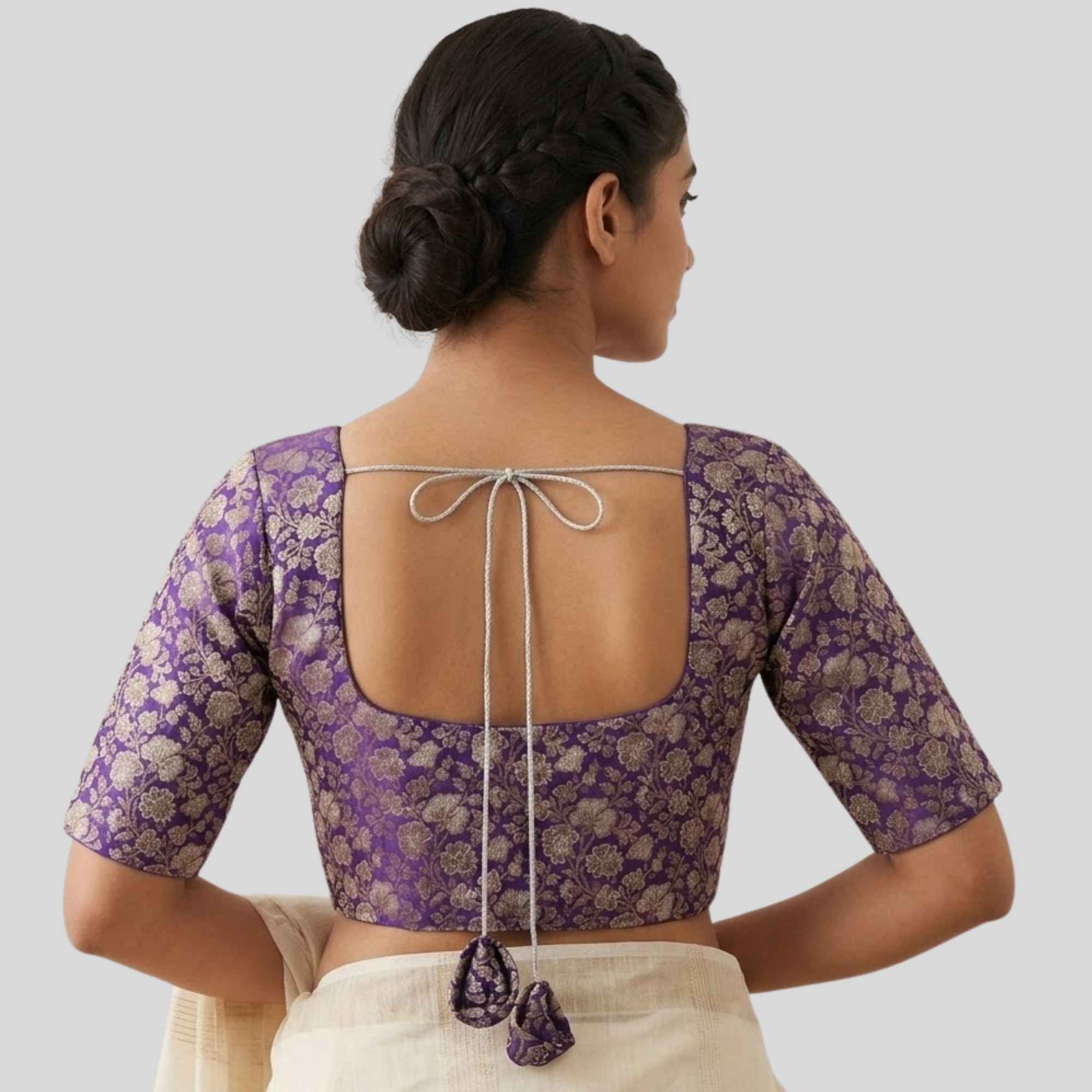 JISB Brocade Normal Elbow Sleeve blouse