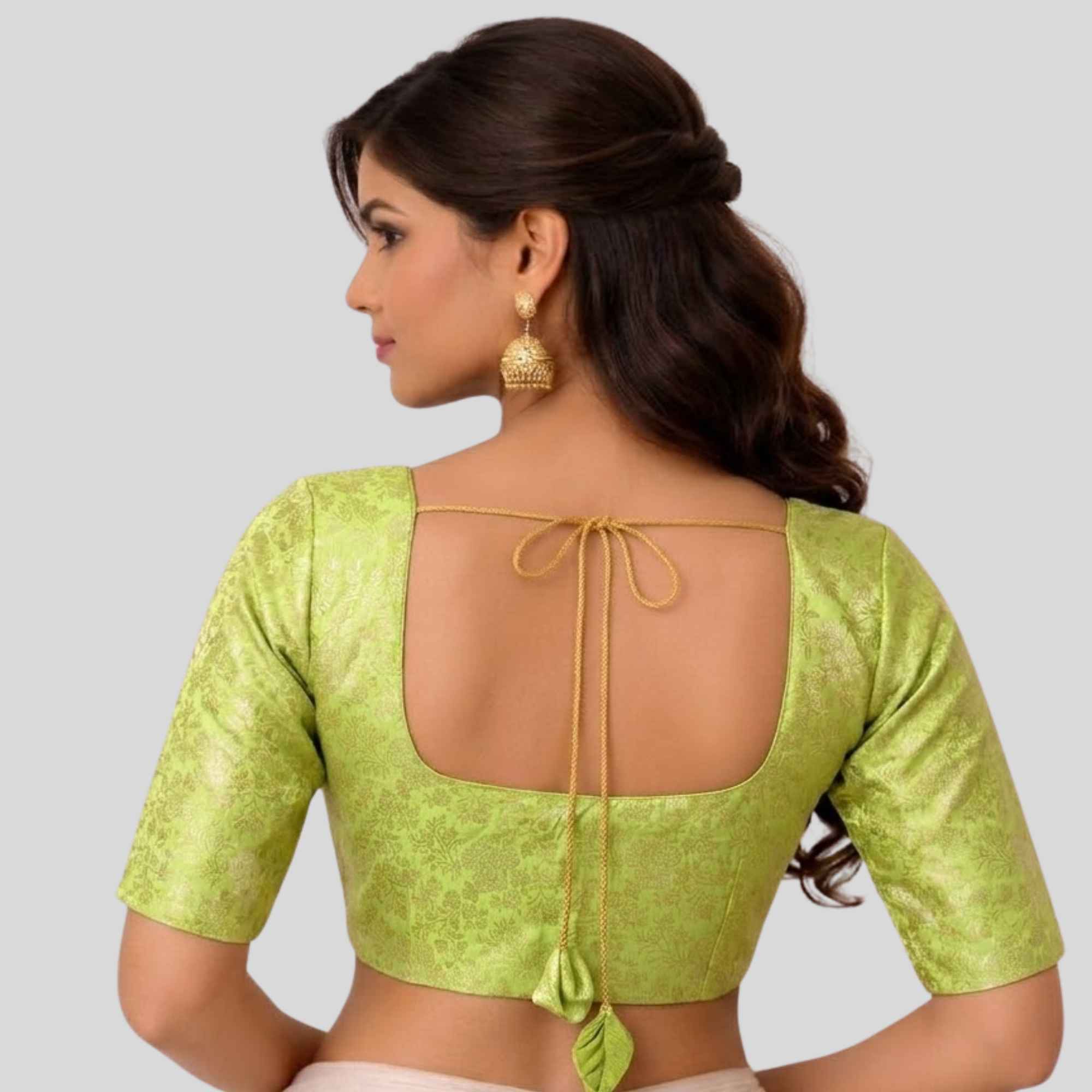 JISB Brocade Normal Elbow Sleeve blouse