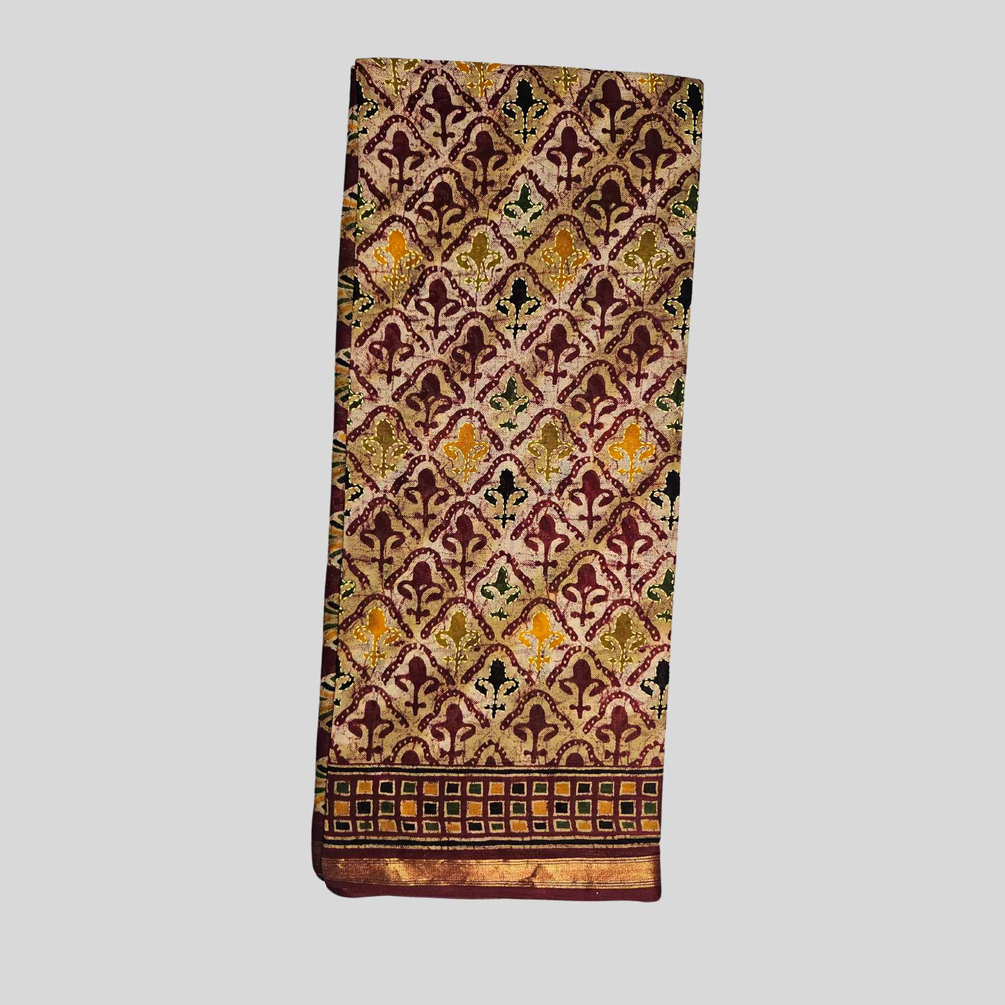 Ajrakh print saree